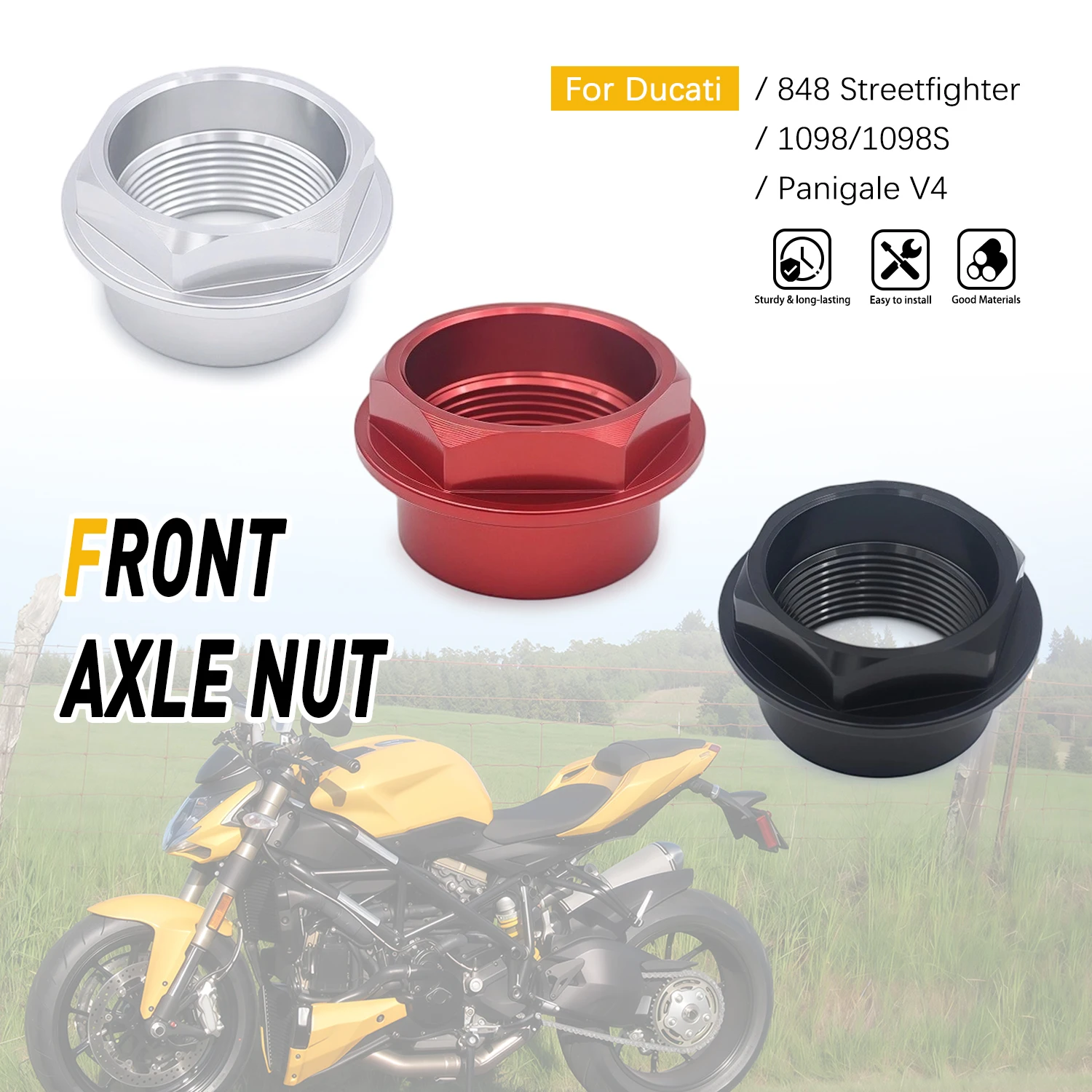 Spindle Flange Nut For DUCATI 1199 1199S 1199R 899 1299 SUPERBIKE 848 1198 1098 CNC Front Wheel Nuts Motorcycle Accessories
Spindle Flange Nut For DUCATI 1199 1199S 1199R 899 1299 SUPERBIKE 848 1198 1098 CNC Front Wheel Nuts Motorcycle Accessories
