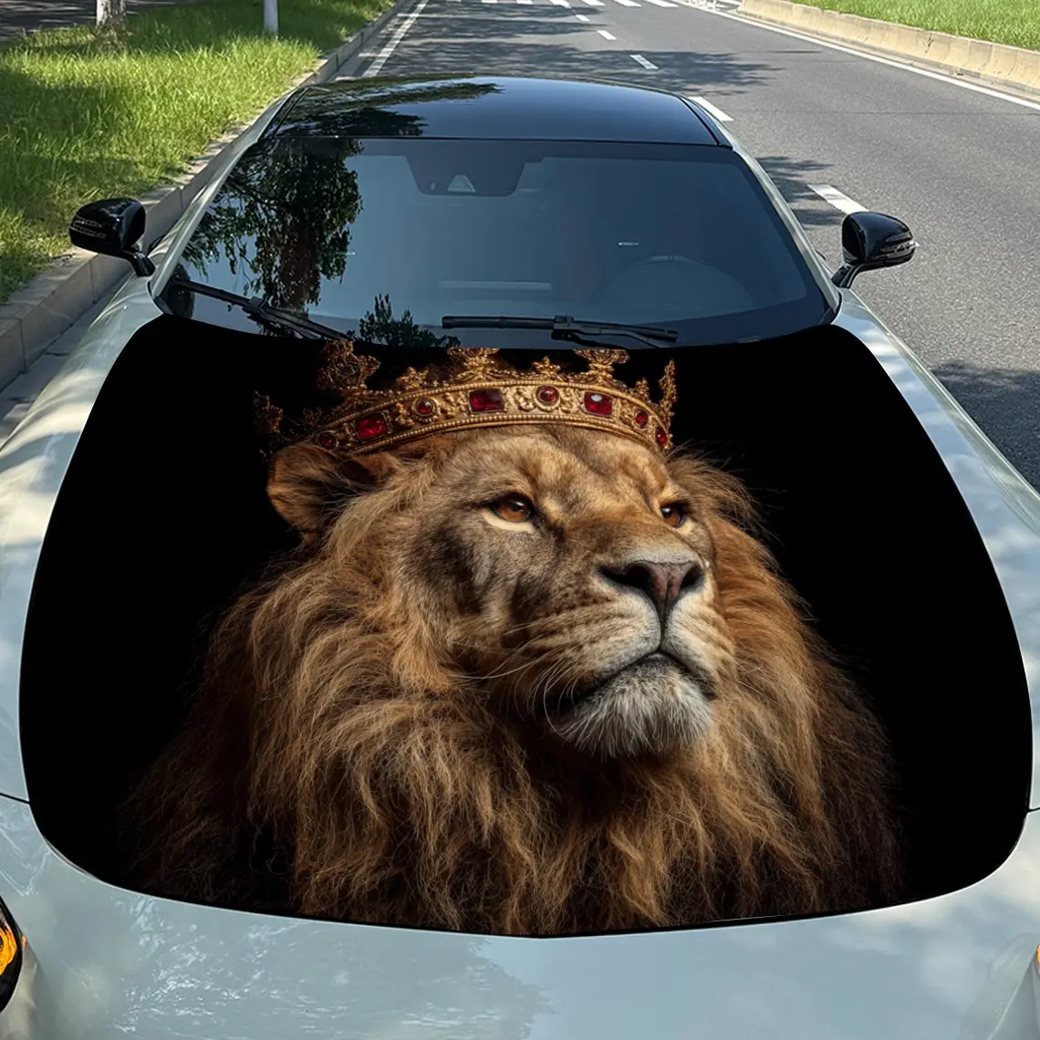 Lion King Crown Car Hood Sticker PVC Self Waterproof Stick, Striking Auto Exterior Accessories Decor Protect Gift for Car Lover
Lion King Crown Car Hood Sticker PVC Self Waterproof Stick, Striking Auto Exterior Accessories Decor Protect Gift for Car Lover