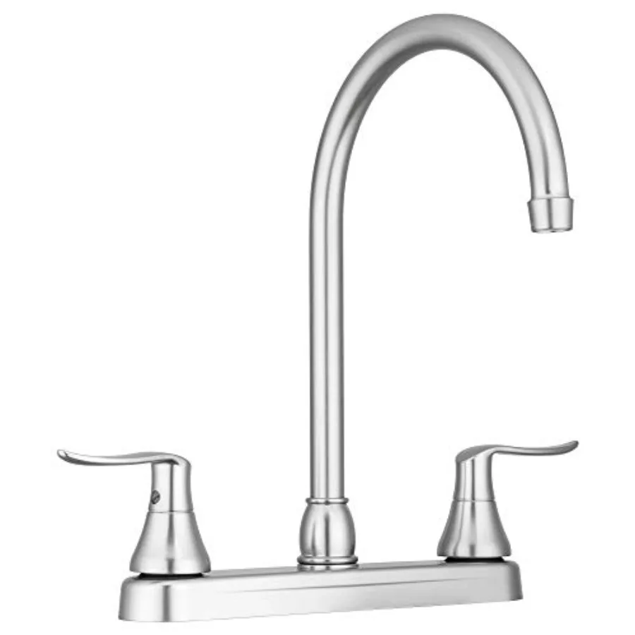 Кухонный смеситель DF-PK330HLH-SN RV Elegant J-Spout с поворотным изливом и двумя ручками
Кухонный смеситель DF-PK330HLH-SN RV Elegant J-Spout с поворотным изливом и двумя ручками
