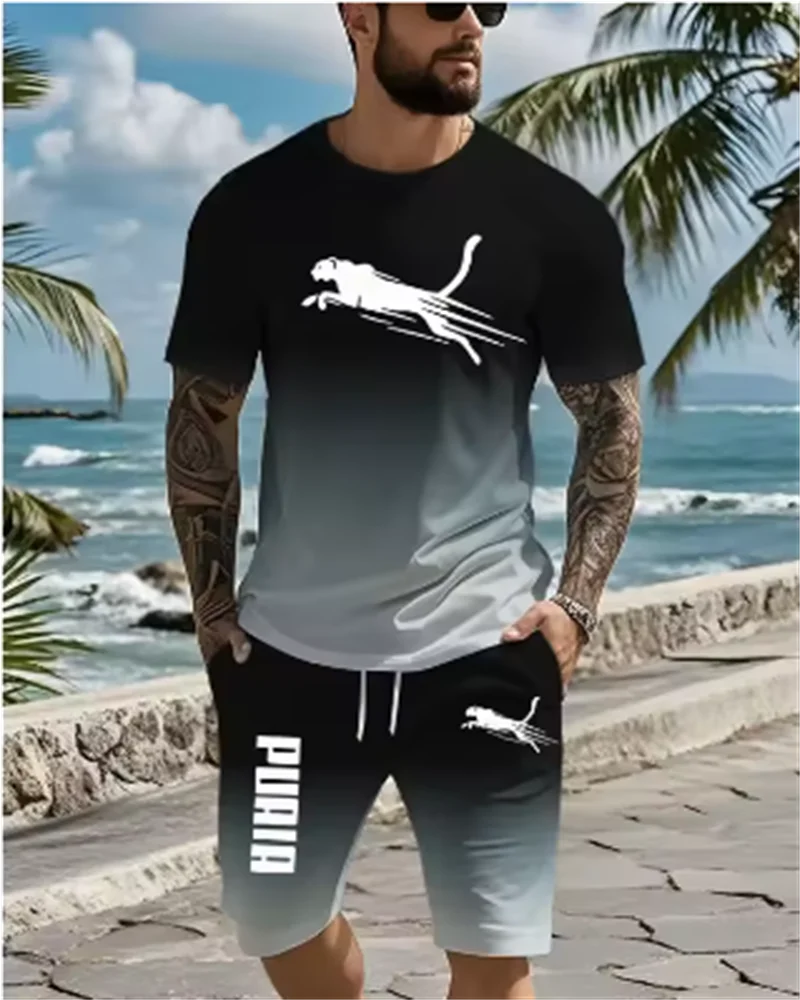 2025 Summer casual men's set T-shirt + Shorts two-piece comfortable and breathable men's top printed T-shirt set
2025 Summer casual men's set T-shirt + Shorts two-piece comfortable and breathable men's top printed T-shirt set