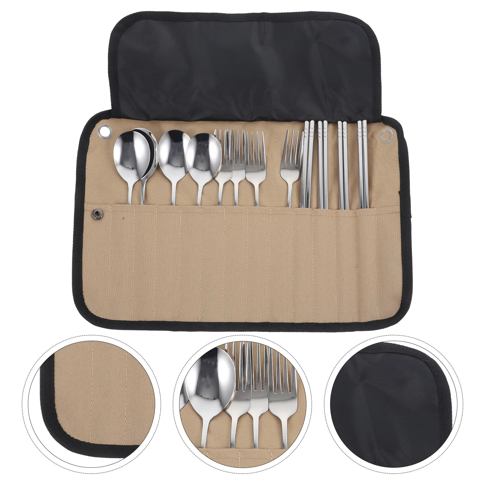 1Set Camping Tableware Pouch Roll Design Durable Portable Cutlery Storage Bag Lightweight Picnic Bbq Kit Camping Tableware Set
1Set Camping Tableware Pouch Roll Design Durable Portable Cutlery Storage Bag Lightweight Picnic Bbq Kit Camping Tableware Set