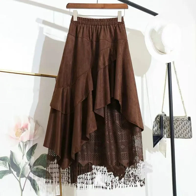 Patchwork Lace Skirt Women's Vintage Irregular Ruffles A-line Jupe Fashion Korean Saia 2025 Faldas Mujer De Moda Velvet Skirts
Patchwork Lace Skirt Women's Vintage Irregular Ruffles A-line Jupe Fashion Korean Saia 2025 Faldas Mujer De Moda Velvet Skirts