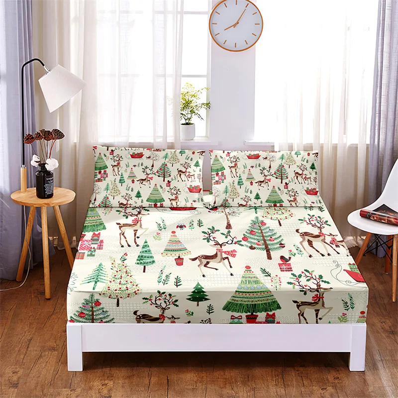 Bedding Set Christmas Fitted Sheet Set Bed Set Mattress Cover Four Corners Elastic Band Non Slip Bed Sheets and Pillowcases
Bedding Set Christmas Fitted Sheet Set Bed Set Mattress Cover Four Corners Elastic Band Non Slip Bed Sheets and Pillowcases