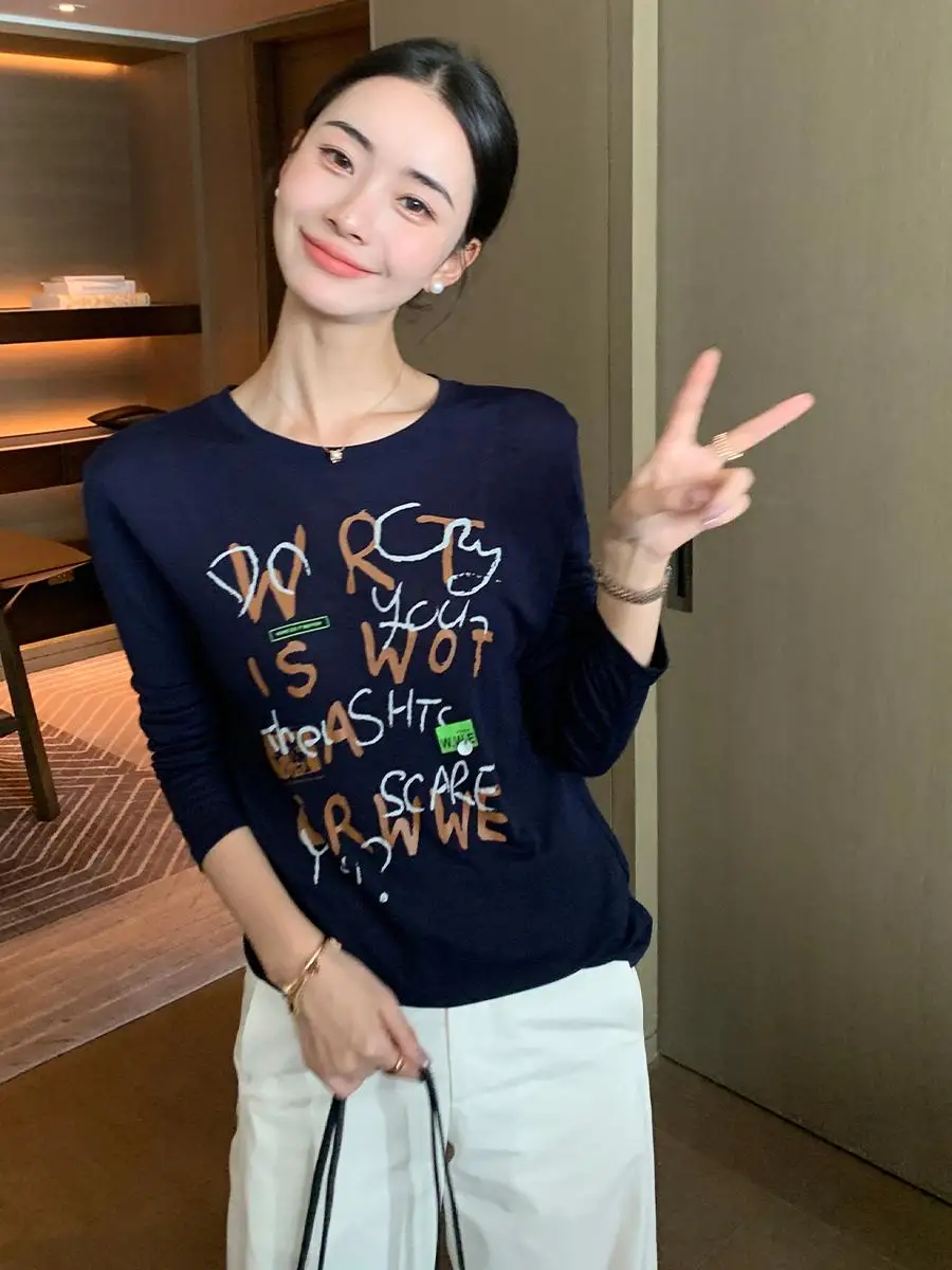 Linda Sister High-End Line Faionable Print Long Sve T-irt Autumn New Sle Breathable round Ne Top for Women
Linda Sister High-End Line Faionable Print Long Sve T-irt Autumn New Sle Breathable round Ne Top for Women