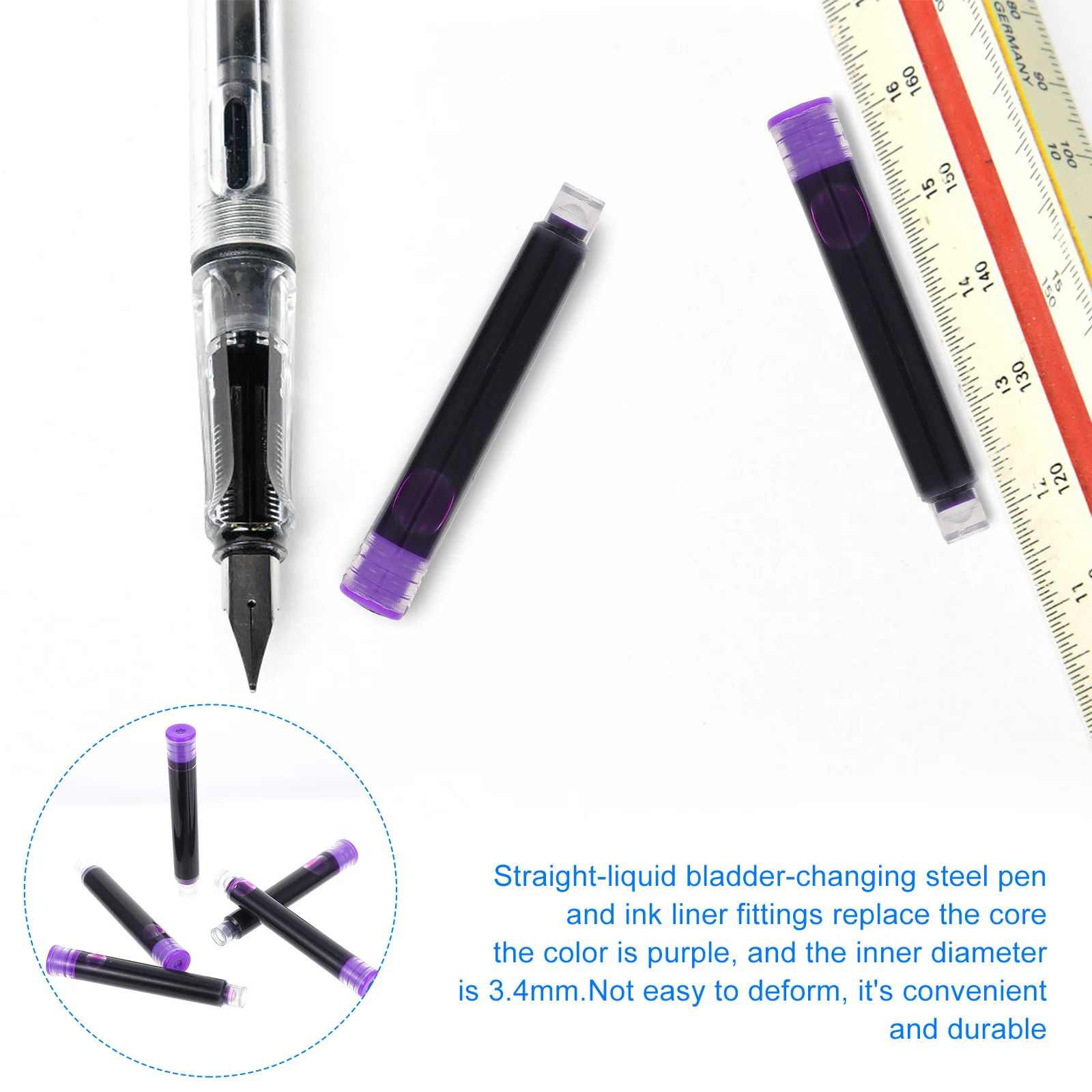 50Pcs Simple Design Fountain Pen Ink Fill Assistant Not Easy to Deform Smooth Flowing Ink Refill Tool for Students
50Pcs Simple Design Fountain Pen Ink Fill Assistant Not Easy to Deform Smooth Flowing Ink Refill Tool for Students