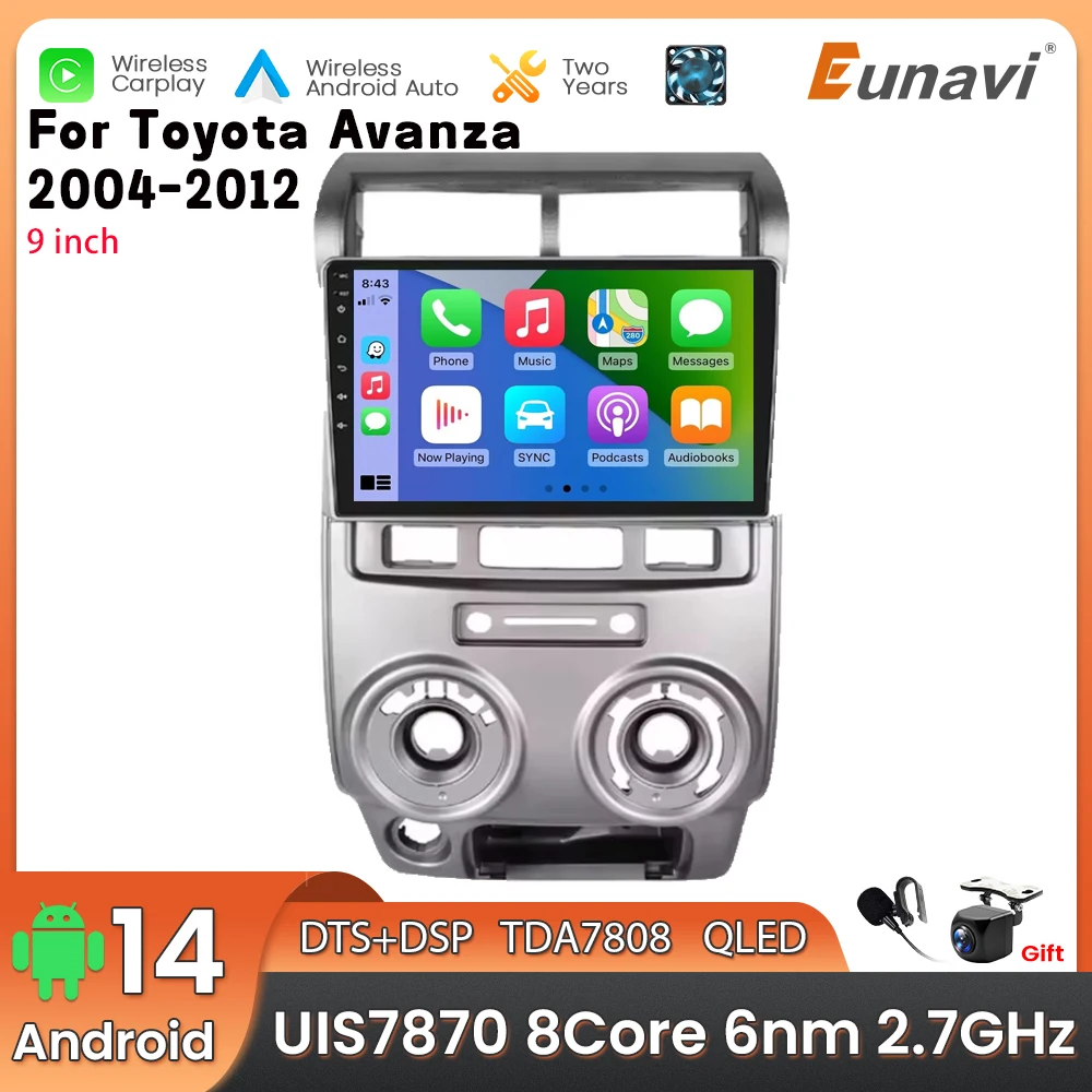 Автомобильный мультимедийный плеер Android 14 2 Din для Toyota Avanza 2004-2012, головное устройство, стерео GPS-навигация BT WIFI
Автомобильный мультимедийный плеер Android 14 2 Din для Toyota Avanza 2004-2012, головное устройство, стерео GPS-навигация BT WIFI