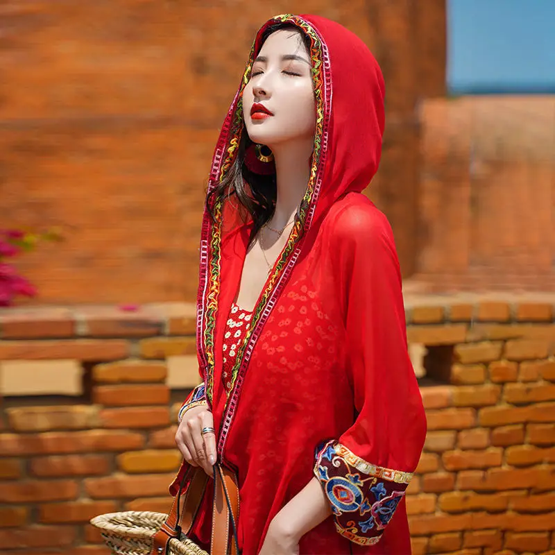 2024 Sun Protection See-through Clothing Women Hooded Loose Long Sunscreen Jacket High Quality Summer Thin Fashion Tops L40
2024 Sun Protection See-through Clothing Women Hooded Loose Long Sunscreen Jacket High Quality Summer Thin Fashion Tops L40