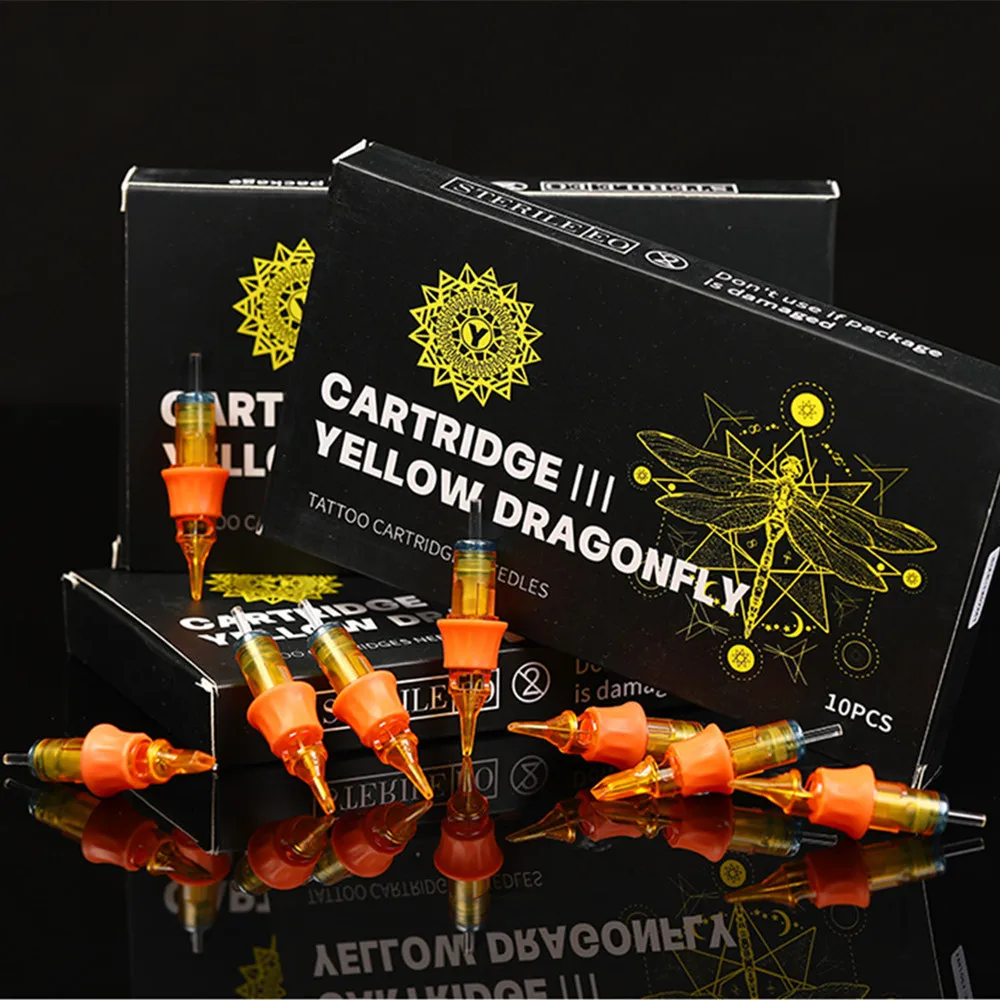 20/50pc Yellow Dragonfly Disposable Tattoo Cartridge Needle Agujas RL RM Body Easy To Color For Machine Permanent Makeup Eyebrow
20/50pc Yellow Dragonfly Disposable Tattoo Cartridge Needle Agujas RL RM Body Easy To Color For Machine Permanent Makeup Eyebrow