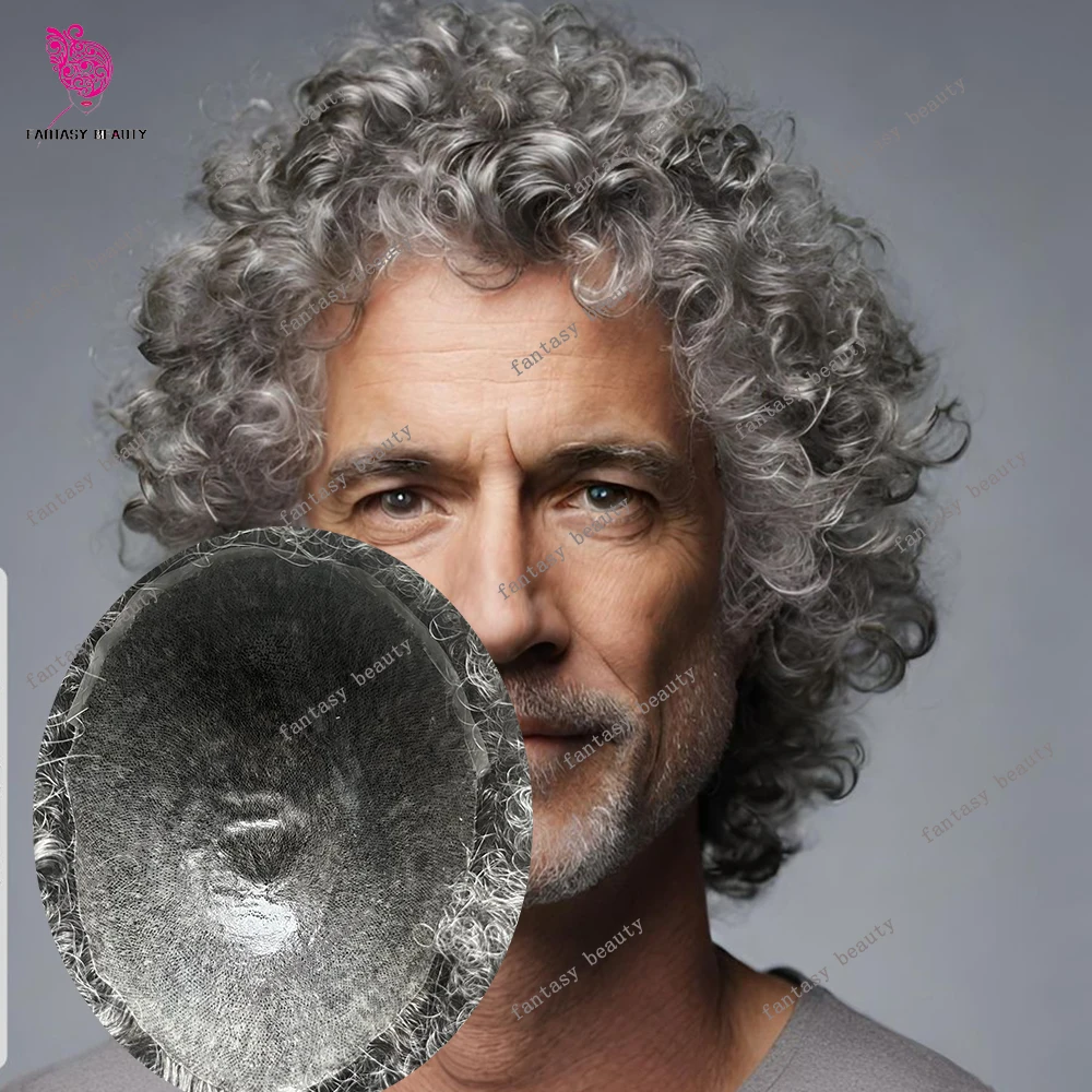 15MM Curly 1B40 1B80 White Silver Grey Men Wig Full Skin Durable Full PU Male Toupee Afro Human Hair #1b Black Brown Hair System
15MM Curly 1B40 1B80 White Silver Grey Men Wig Full Skin Durable Full PU Male Toupee Afro Human Hair #1b Black Brown Hair System