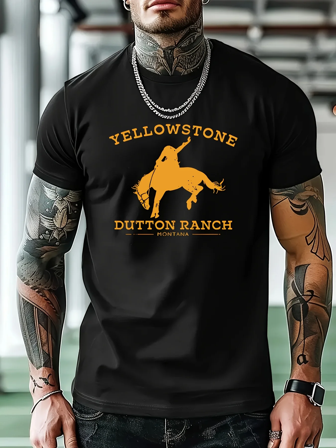 Men's Yellowstone Dutton Ranch Graphic T-Shirt - Casual Summer Tee with Bold Cowboy Design, Dark Gray, Short Sleeve
Men's Yellowstone Dutton Ranch Graphic T-Shirt - Casual Summer Tee with Bold Cowboy Design, Dark Gray, Short Sleeve