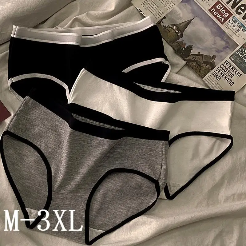 3 Pcs/Lot Cotton Panties Plus Size Women's Underwear Mid-Rise Briefs Solid Color Soft Female Underpants M-3XL Ladies Lingerie
3 Pcs/Lot Cotton Panties Plus Size Women's Underwear Mid-Rise Briefs Solid Color Soft Female Underpants M-3XL Ladies Lingerie
