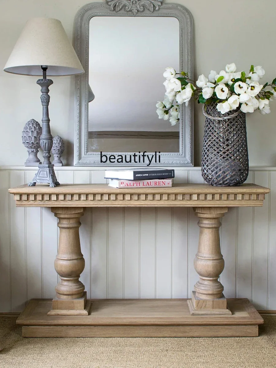 K185 American Retro Solid Wood Oak Console Tables Entrance Storage Rack Hallway Narrow Cabinet Eight-Immortal Table Table
K185 American Retro Solid Wood Oak Console Tables Entrance Storage Rack Hallway Narrow Cabinet Eight-Immortal Table Table