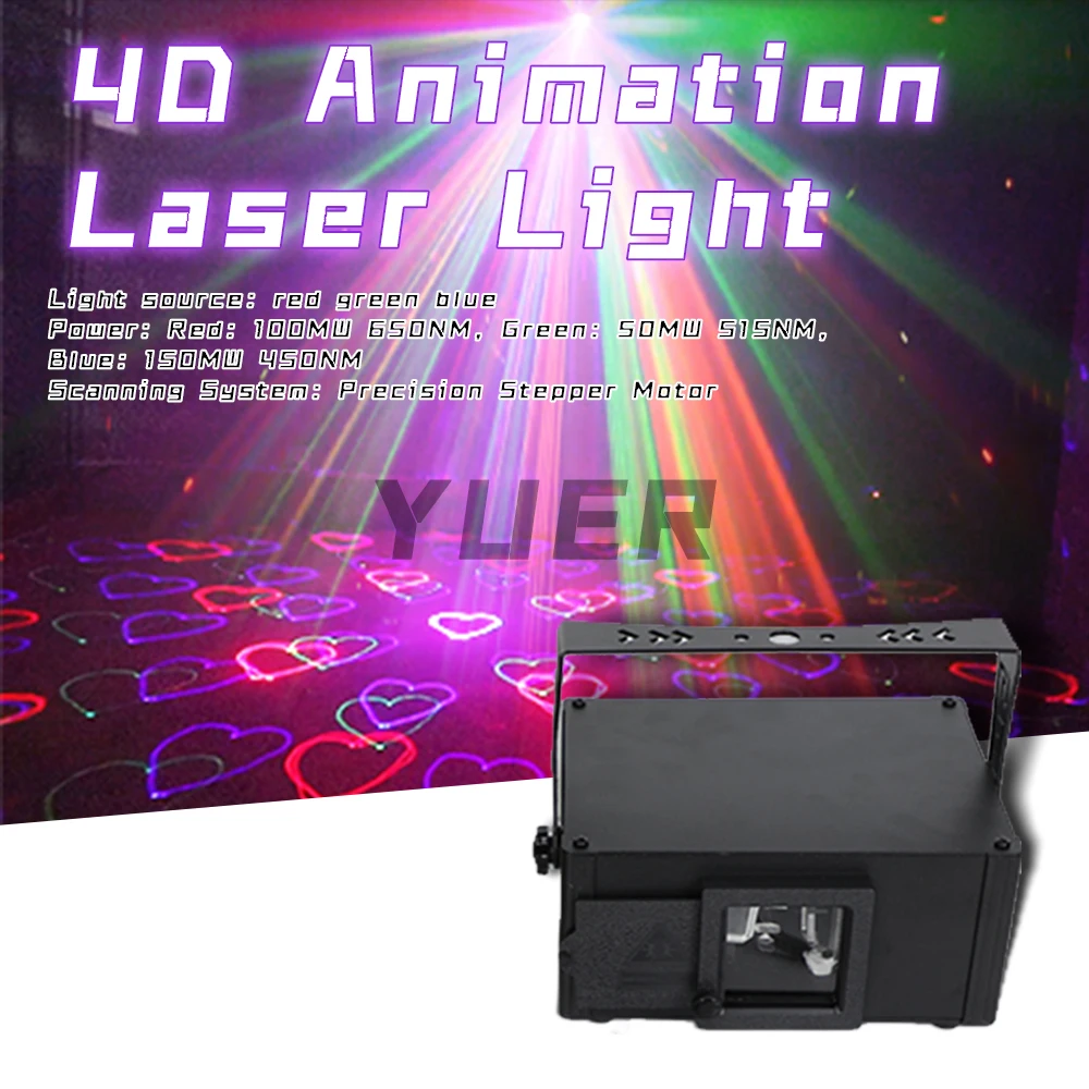 NEW 4D Animation DMX DJ Disco Professional Stage Light Voice Controlled Strobe Party Light RGB Laser Projector for Club Bar
NEW 4D Animation DMX DJ Disco Professional Stage Light Voice Controlled Strobe Party Light RGB Laser Projector for Club Bar