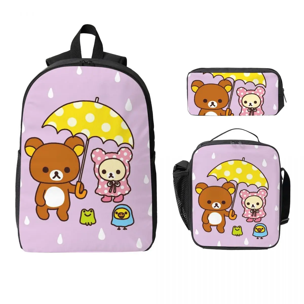 Rilakkuma Backpack Student Boys Girls BookBag School Bag Computer Shoulder Bags 3ps Insulated Lunch Bag Pencil Case 
Rilakkuma Backpack Student Boys Girls BookBag School Bag Computer Shoulder Bags 3ps Insulated Lunch Bag Pencil Case