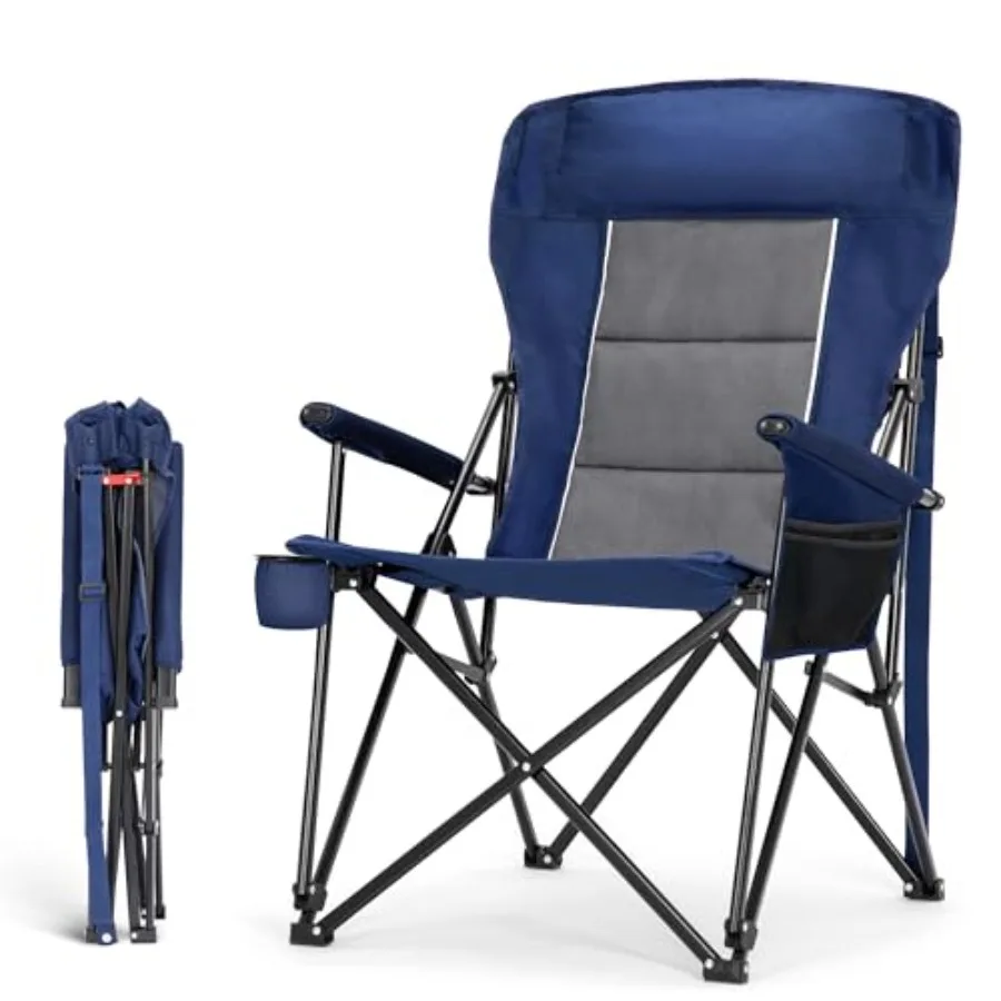 Oversized Camping Chairs for Adults High Back Heavy Duty Lawn Folding Chair Support 500LBS Padded Portable Outdoor Chair with C
Oversized Camping Chairs for Adults High Back Heavy Duty Lawn Folding Chair Support 500LBS Padded Portable Outdoor Chair with C