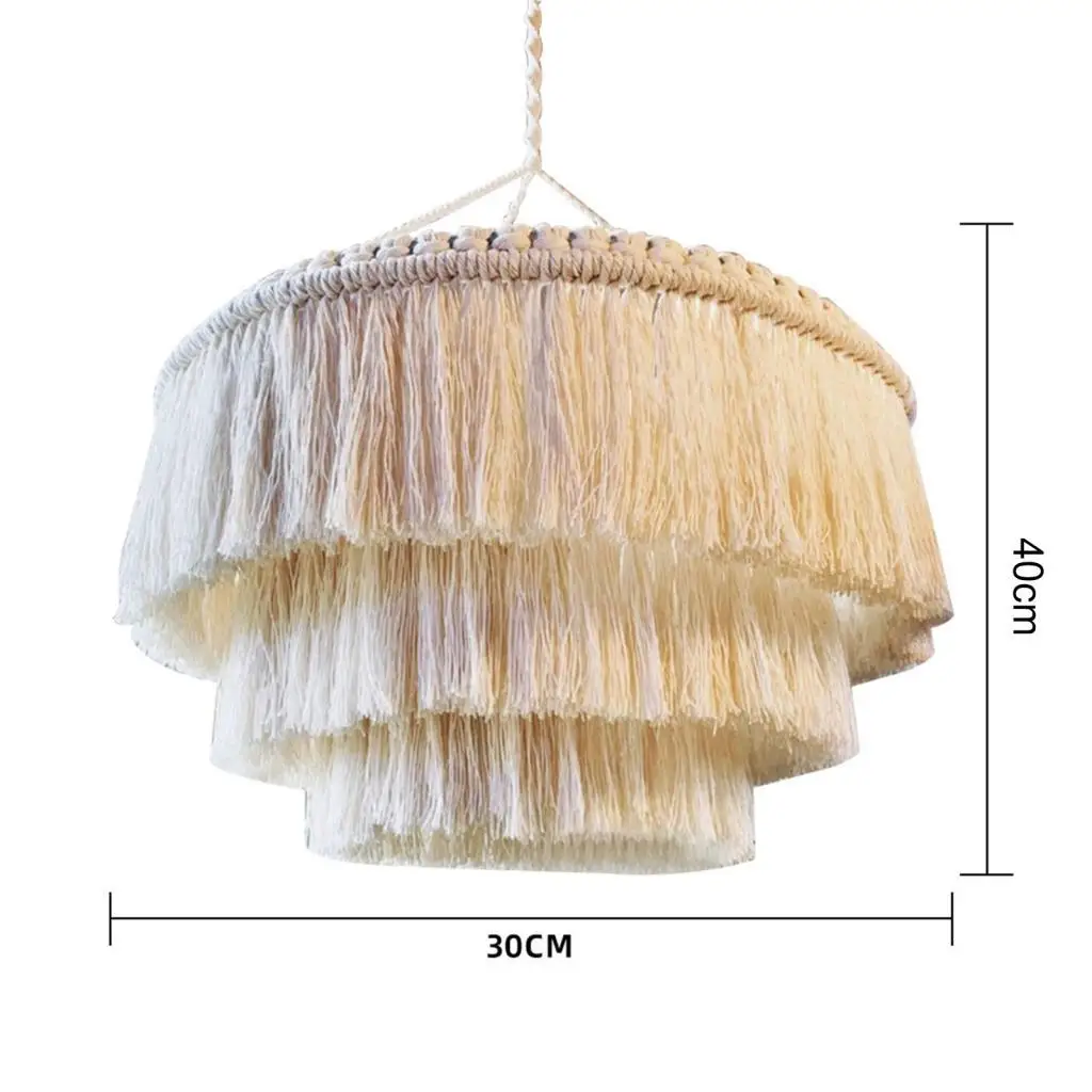 Macrame Lamp Shade Lampshade Chic Tassel Weaving Ornaments Tapestry Boho Light Shade for Bedroom Nursery Apartment Decoration
Macrame Lamp Shade Lampshade Chic Tassel Weaving Ornaments Tapestry Boho Light Shade for Bedroom Nursery Apartment Decoration
