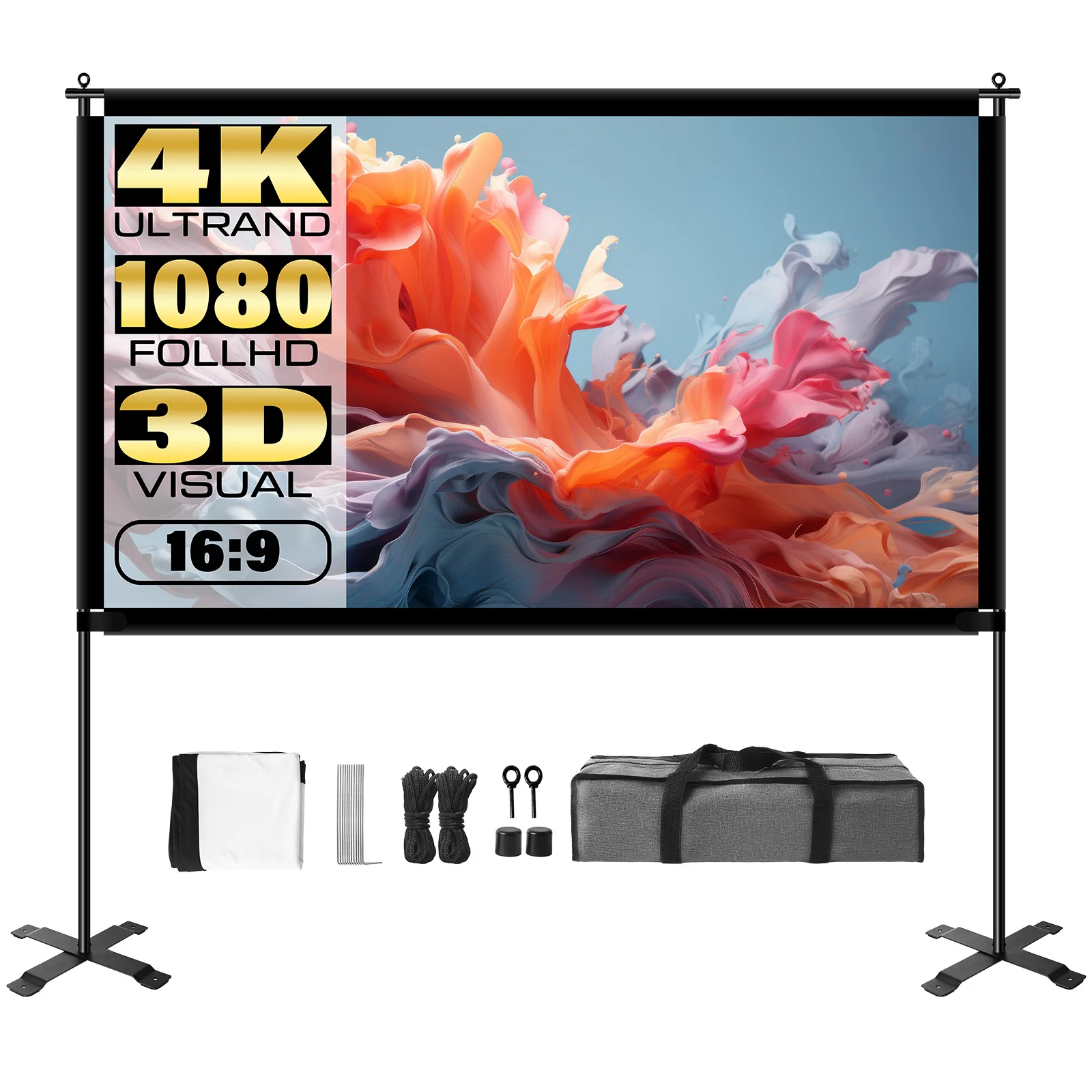 Projector Screen Stand16:9 4K 1080 HD Portable Projection Screen for Home Office Garden Moive Theater Cinema 100-150inch
Projector Screen Stand16:9 4K 1080 HD Portable Projection Screen for Home Office Garden Moive Theater Cinema 100-150inch