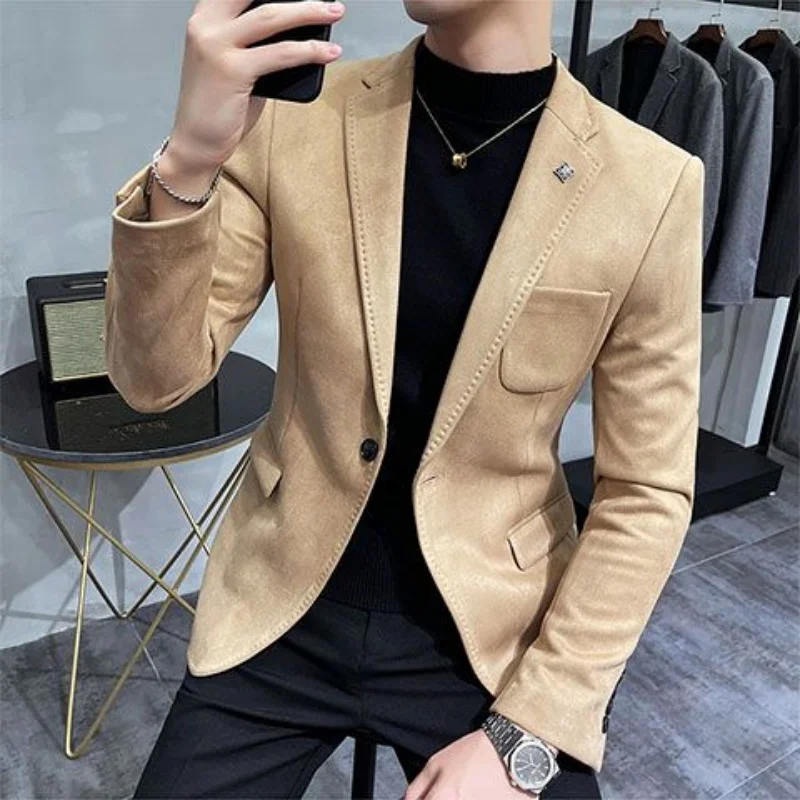 Premium Elegant Men's Suede Blazer Slim Fit Wrinkle-Resistant Casual Lightweight Jacket Trendy Office Coat
Premium Elegant Men's Suede Blazer Slim Fit Wrinkle-Resistant Casual Lightweight Jacket Trendy Office Coat
