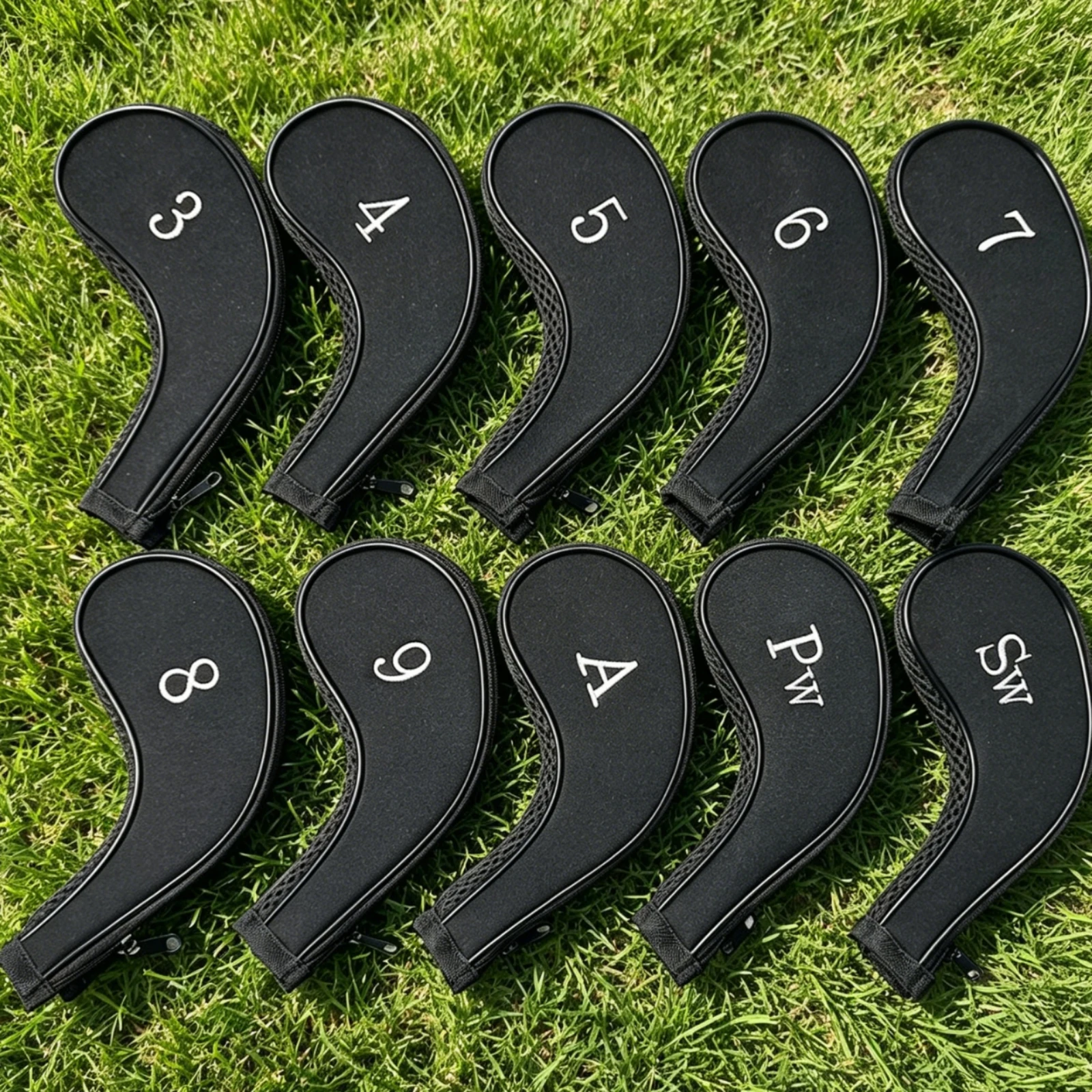10 Pieces Iron Head Cover Shielded Numbered Golf Iron Cover Set Sports Gear for Golfers
10 Pieces Iron Head Cover Shielded Numbered Golf Iron Cover Set Sports Gear for Golfers