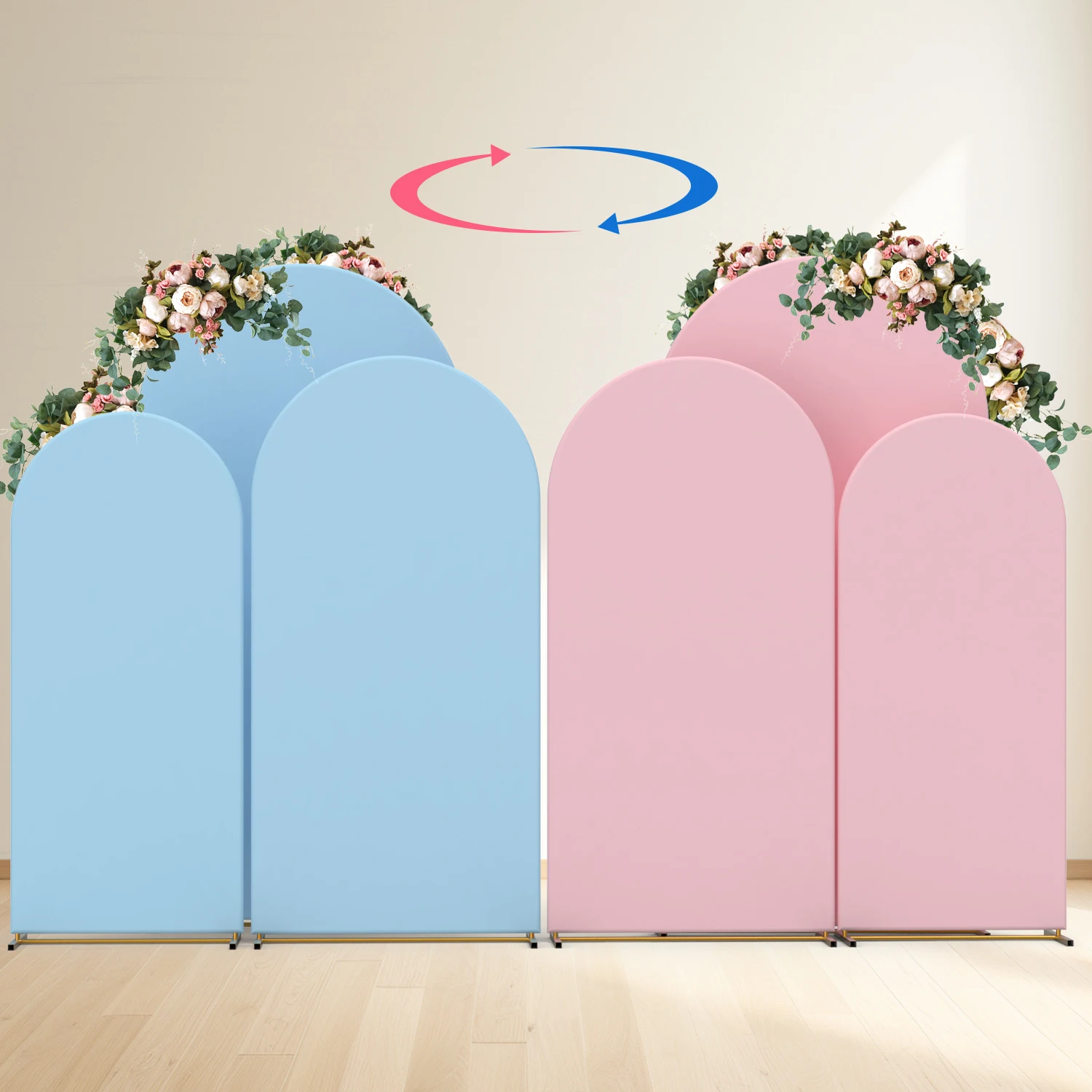 3 Pieces, Blue and Pink Double-Sided Wedding Arch Cloth Cover, Pink + Blue Double-Sided Two-Tone Dome Arch Elastic Fabric Cover, Suitable for Gender Reveal, Party, Birthday Banquet, Graduation Ceremony Decoration
3 Pieces, Blue and Pink Double-Sided Wedding Arch Cloth Cover, Pink + Blue Double-Sided Two-Tone Dome Arch Elastic Fabric Cover, Suitable for Gender Reveal, Party, Birthday Banquet, Graduation Ceremony Decoration