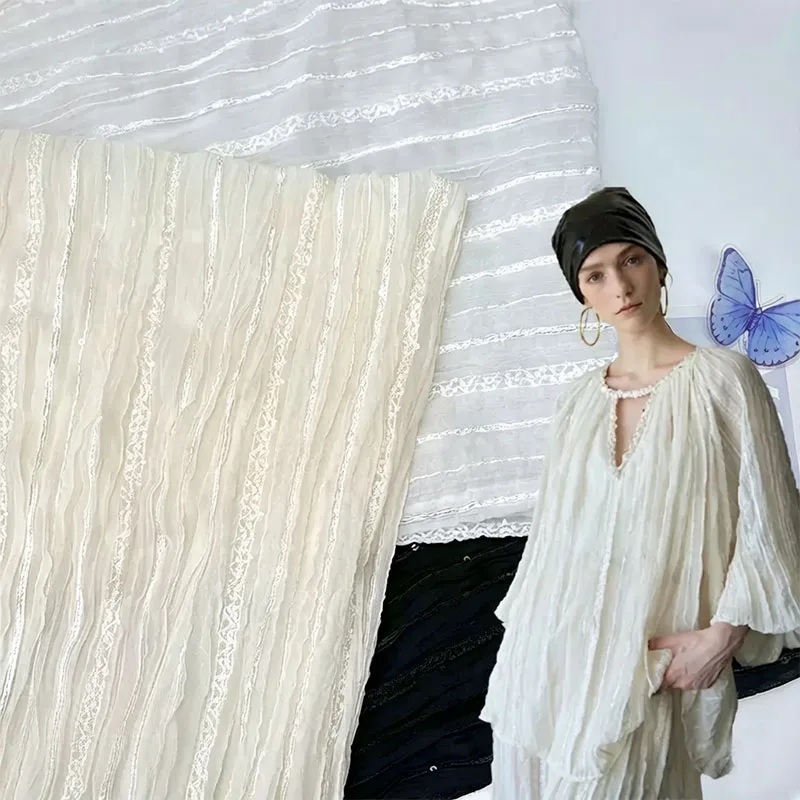 French Three-dimensional Embroidery Pleated Fabric Dress Women's Wedding Dress Shirt Luggage Sequined Embroidery Fabric Sewing
French Three-dimensional Embroidery Pleated Fabric Dress Women's Wedding Dress Shirt Luggage Sequined Embroidery Fabric Sewing