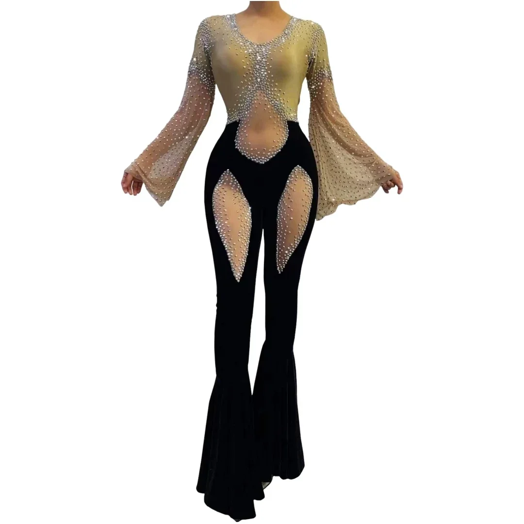 Ballroom Pagoda Sleeve Dance Costume Rhinestone Jumpsuits For Women Jazz Salsa Las Vegas Cheerleading Mardi Gras Queen Outfits
Ballroom Pagoda Sleeve Dance Costume Rhinestone Jumpsuits For Women Jazz Salsa Las Vegas Cheerleading Mardi Gras Queen Outfits