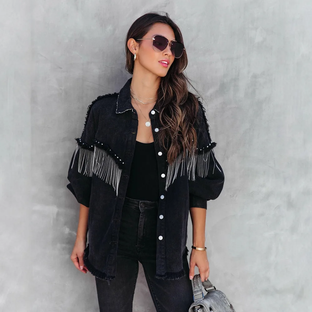 Women's Heavy Industry Chain Rivet Denim Jacket Single-Breasted Street Fashion Autumn Trend 2026
Women's Heavy Industry Chain Rivet Denim Jacket Single-Breasted Street Fashion Autumn Trend 2026