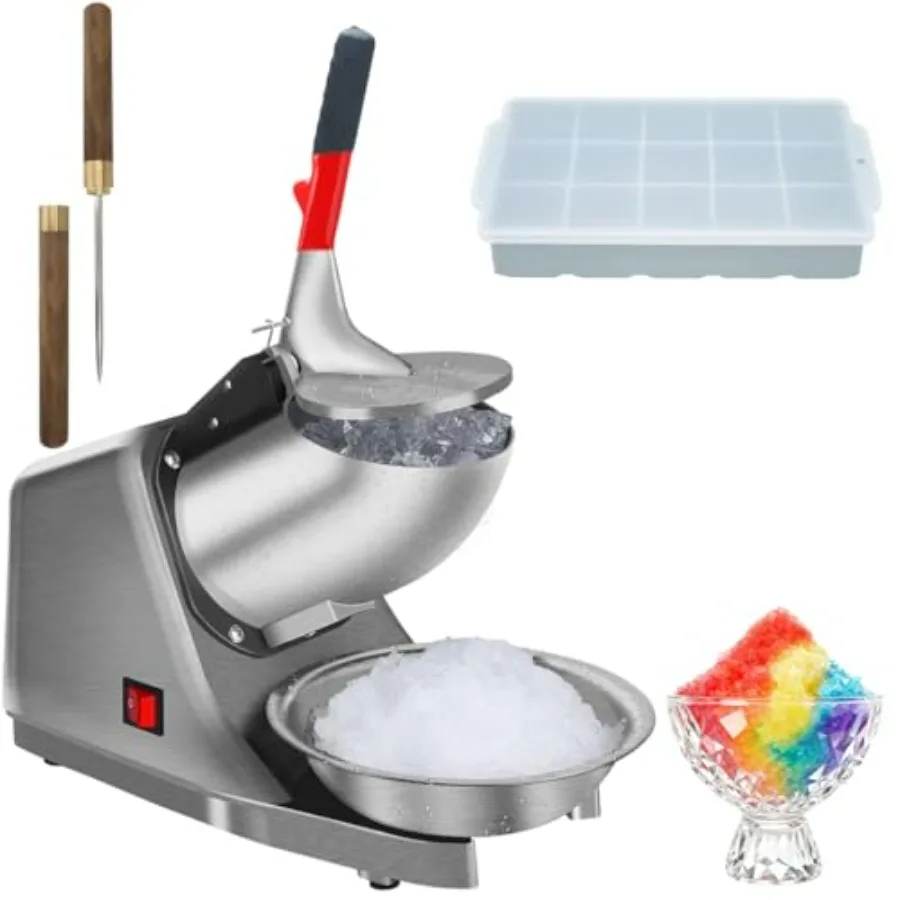 Electric Snow Cone Machine with Stainless Steel Blade for Shaved Ice and Snow Cone in Silver 300W 2000r/min Includes Free Ice P
Electric Snow Cone Machine with Stainless Steel Blade for Shaved Ice and Snow Cone in Silver 300W 2000r/min Includes Free Ice P