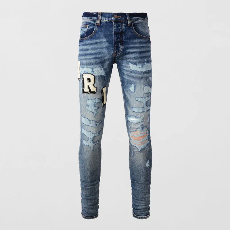 High street fashion new denim jeans washed, stretchy, slim fit, embroidered blue jeans, designer hip-hop brand, high-quality pan
High street fashion new denim jeans washed, stretchy, slim fit, embroidered blue jeans, designer hip-hop brand, high-quality pan