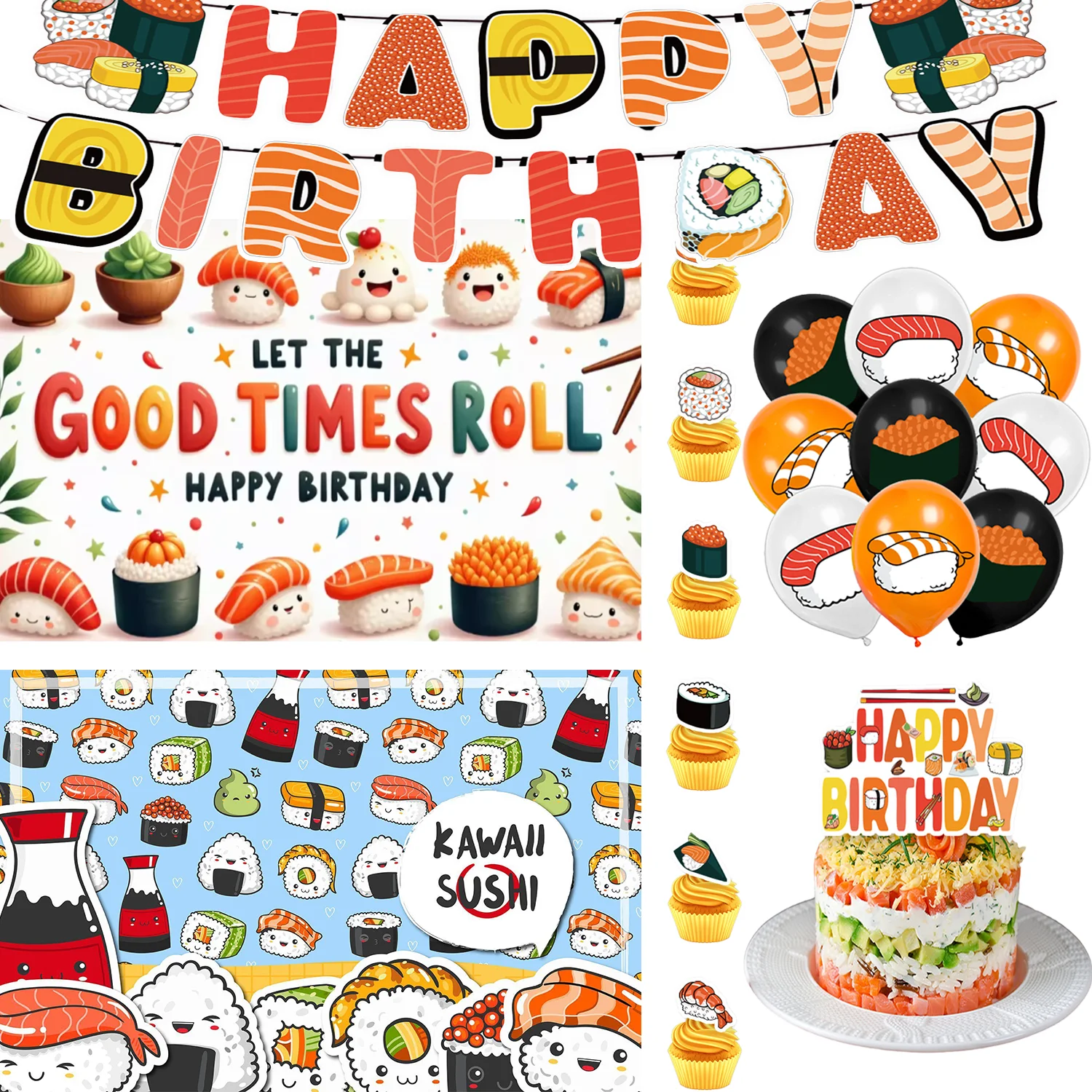 Sushi Theme Birthday Party Supplies Num Balloon Decor Cake Topper Banner Japanese Sushi Backdrop Kids Baby Shower Supplies Props
Sushi Theme Birthday Party Supplies Num Balloon Decor Cake Topper Banner Japanese Sushi Backdrop Kids Baby Shower Supplies Props