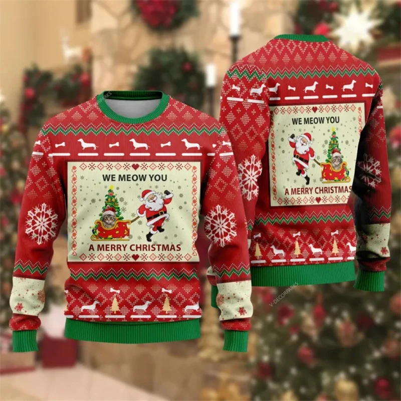 2024 Christmas Animal Graphic Sweatshirts Fashion Holiday Crewneck Sweatshirt Xmas Cat Dog Unisex Sweater Casual Polyester Tops
2024 Christmas Animal Graphic Sweatshirts Fashion Holiday Crewneck Sweatshirt Xmas Cat Dog Unisex Sweater Casual Polyester Tops