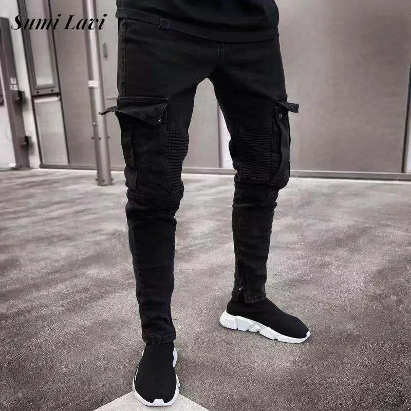Streetwear Hip Hop Slim Pencil Pants Mens Spring Casual Elastic Skinny Cargo Jeans Men Vintage Pure Color Pockets Denim Trousers
Streetwear Hip Hop Slim Pencil Pants Mens Spring Casual Elastic Skinny Cargo Jeans Men Vintage Pure Color Pockets Denim Trousers