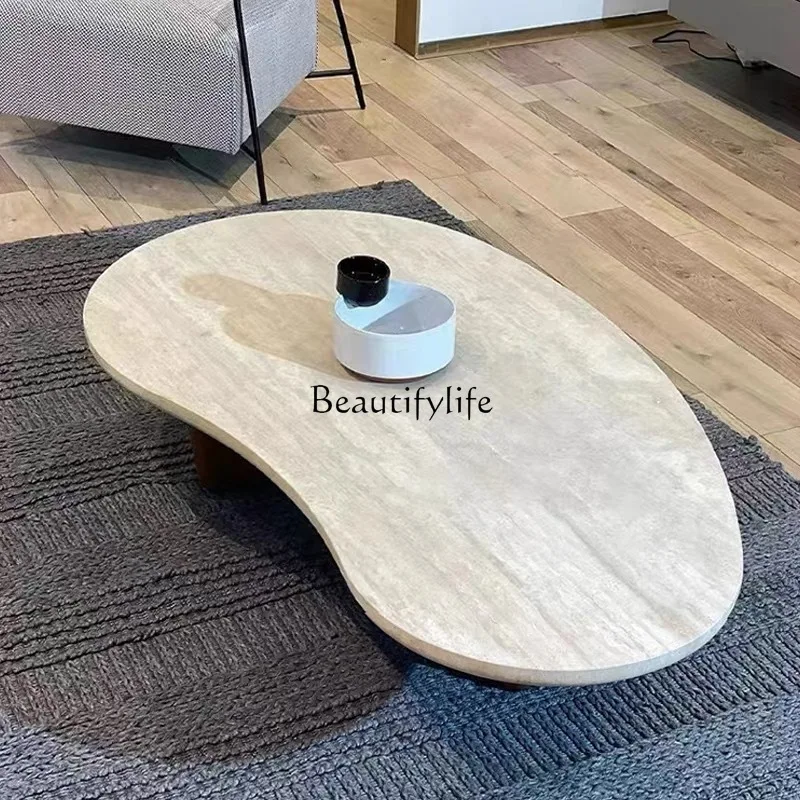 Wabi Sandy Wind Solid Wood Natural Travertine Coffee Table Living Room Household Special-shaped Coffee Table
Wabi Sandy Wind Solid Wood Natural Travertine Coffee Table Living Room Household Special-shaped Coffee Table