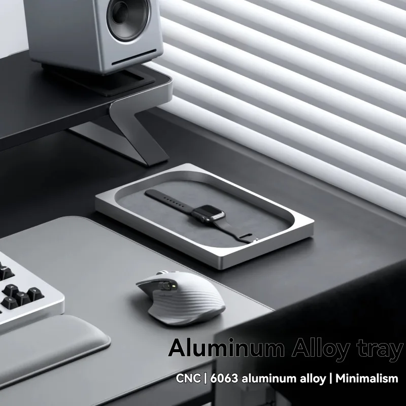 Rectangular Tray Storage Box Customized CNC Aluminum Storage Box for Gaming Office Keyboard Accessories Minimalist Storage Boxes