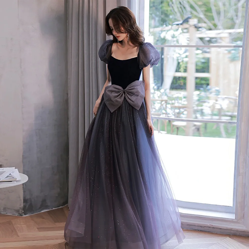 Square Collar Bow Long Evening Dress Women Party Banquet French Style Puff Sleeve Slim Princess Dresses Quinceanera Prom Gown
Square Collar Bow Long Evening Dress Women Party Banquet French Style Puff Sleeve Slim Princess Dresses Quinceanera Prom Gown