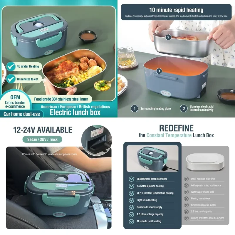 Cross-border foreign trade US standard 110V car dual-purpose thermal insulation heating electric lunch box Heated
Cross-border foreign trade US standard 110V car dual-purpose thermal insulation heating electric lunch box Heated