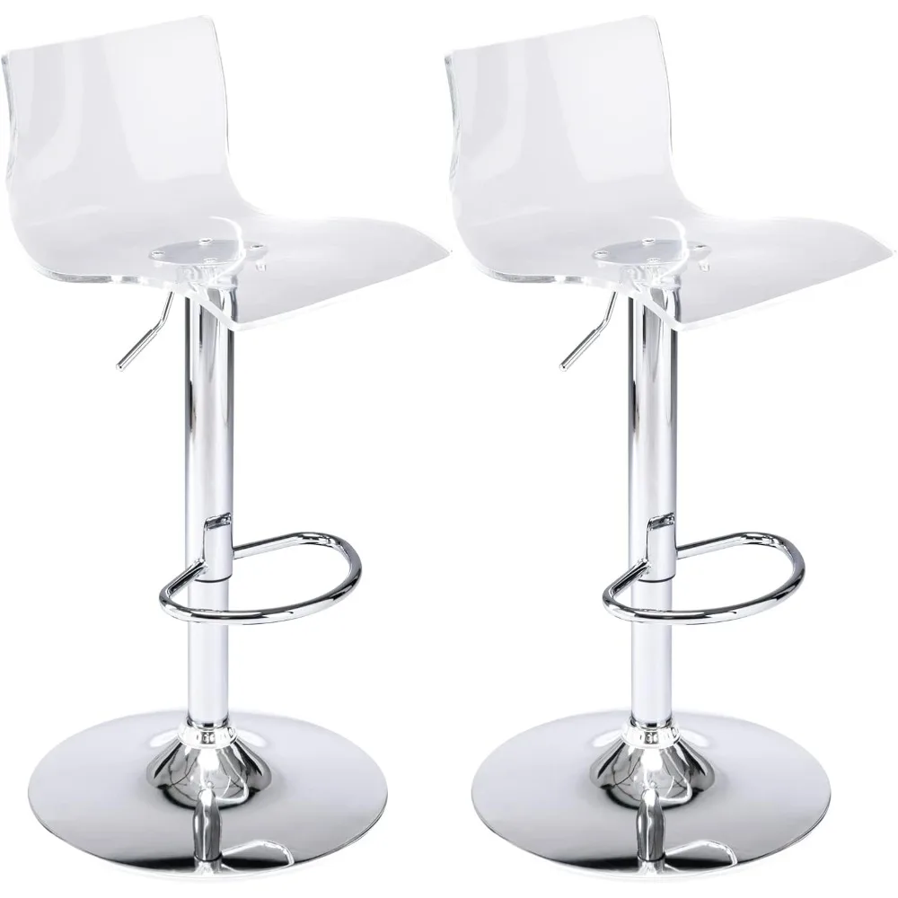 Acrylic Bar Stools with Mid Back, Set of 2, Transparent Adjustable Swivel Airlift Barstools, Counter Height Bar Chairs
Acrylic Bar Stools with Mid Back, Set of 2, Transparent Adjustable Swivel Airlift Barstools, Counter Height Bar Chairs