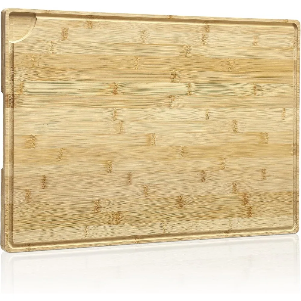 24 x 16 Inch Bamboo Cutting Board, Large Kitchen Chopping Board with Juicy Groove, Wooden Butcher Block Cutting Board Perfect f
24 x 16 Inch Bamboo Cutting Board, Large Kitchen Chopping Board with Juicy Groove, Wooden Butcher Block Cutting Board Perfect f