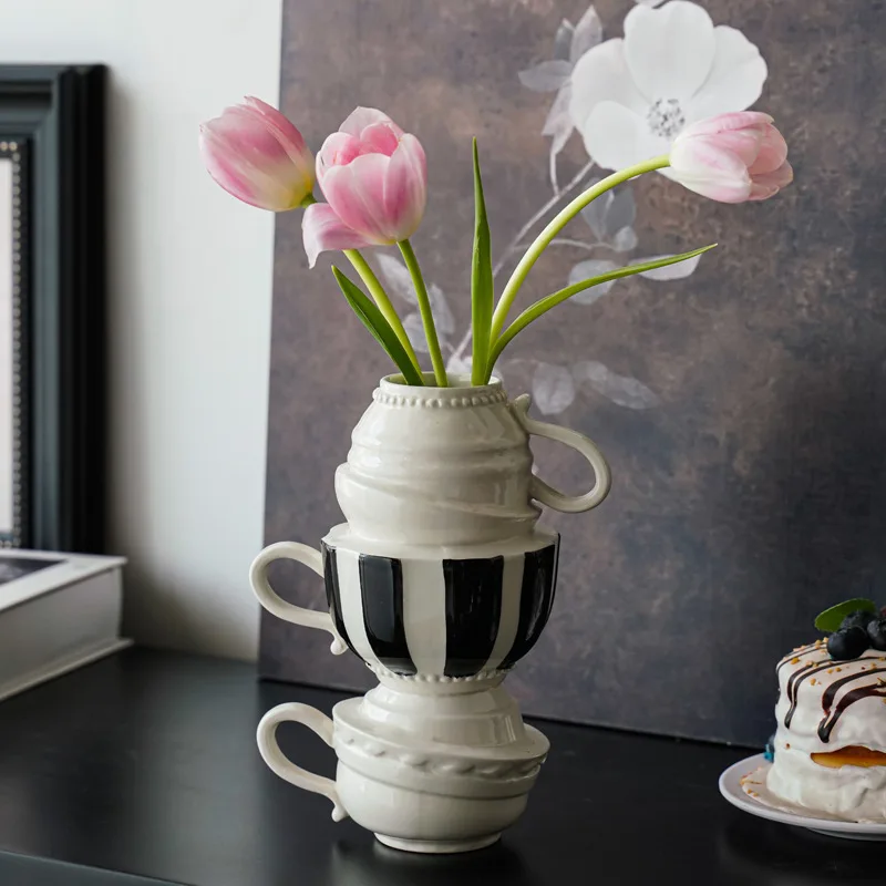 stacked vase creative stylish cup vase flower arranger ornament home living room decoration
stacked vase creative stylish cup vase flower arranger ornament home living room decoration