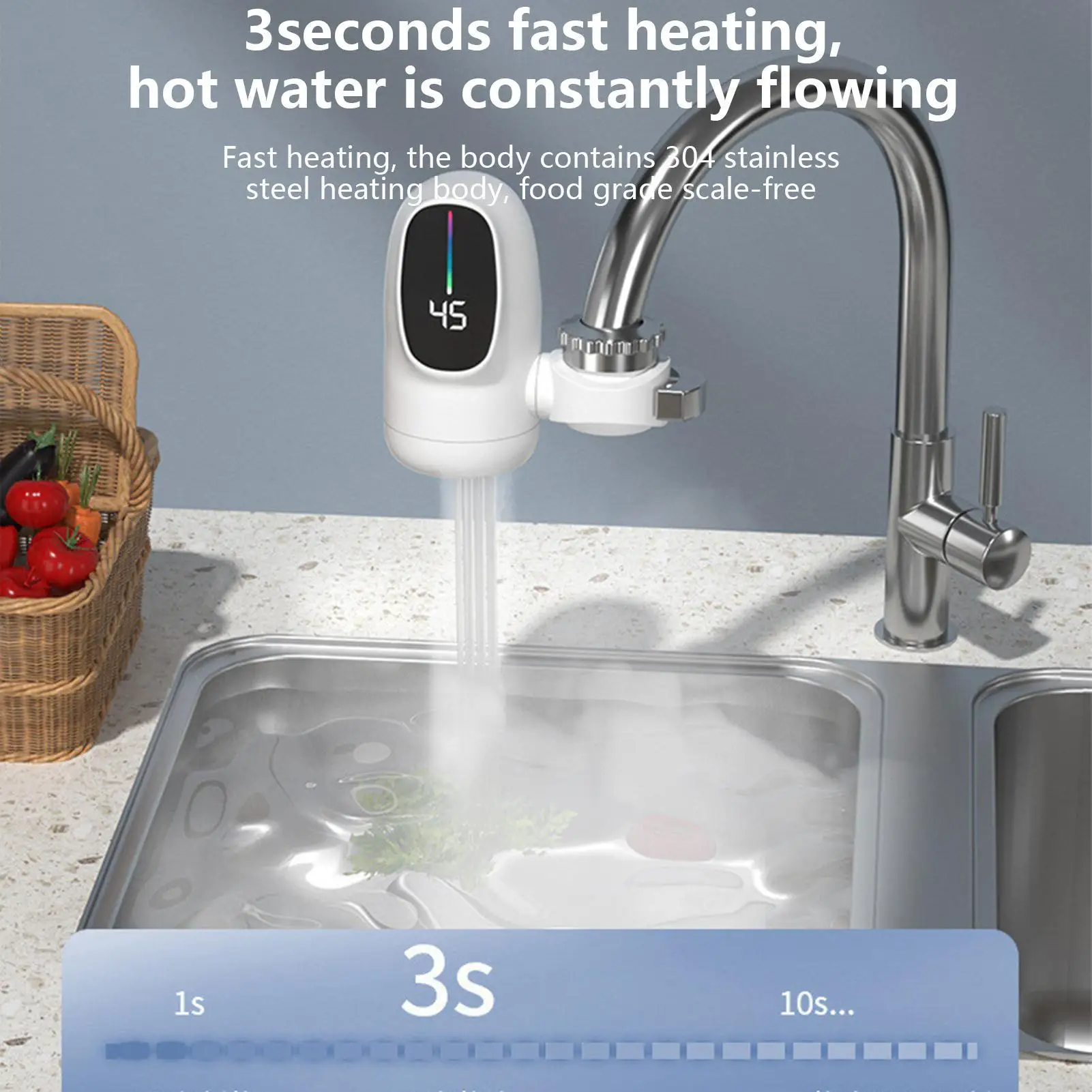 Электрический кран мгновенного нагрева воды, быстрый нагрев, аксессуары для крана для туалета, отеля, кухни, ванной комнаты, дома
Электрический кран мгновенного нагрева воды, быстрый нагрев, аксессуары для крана для туалета, отеля, кухни, ванной комнаты, дома