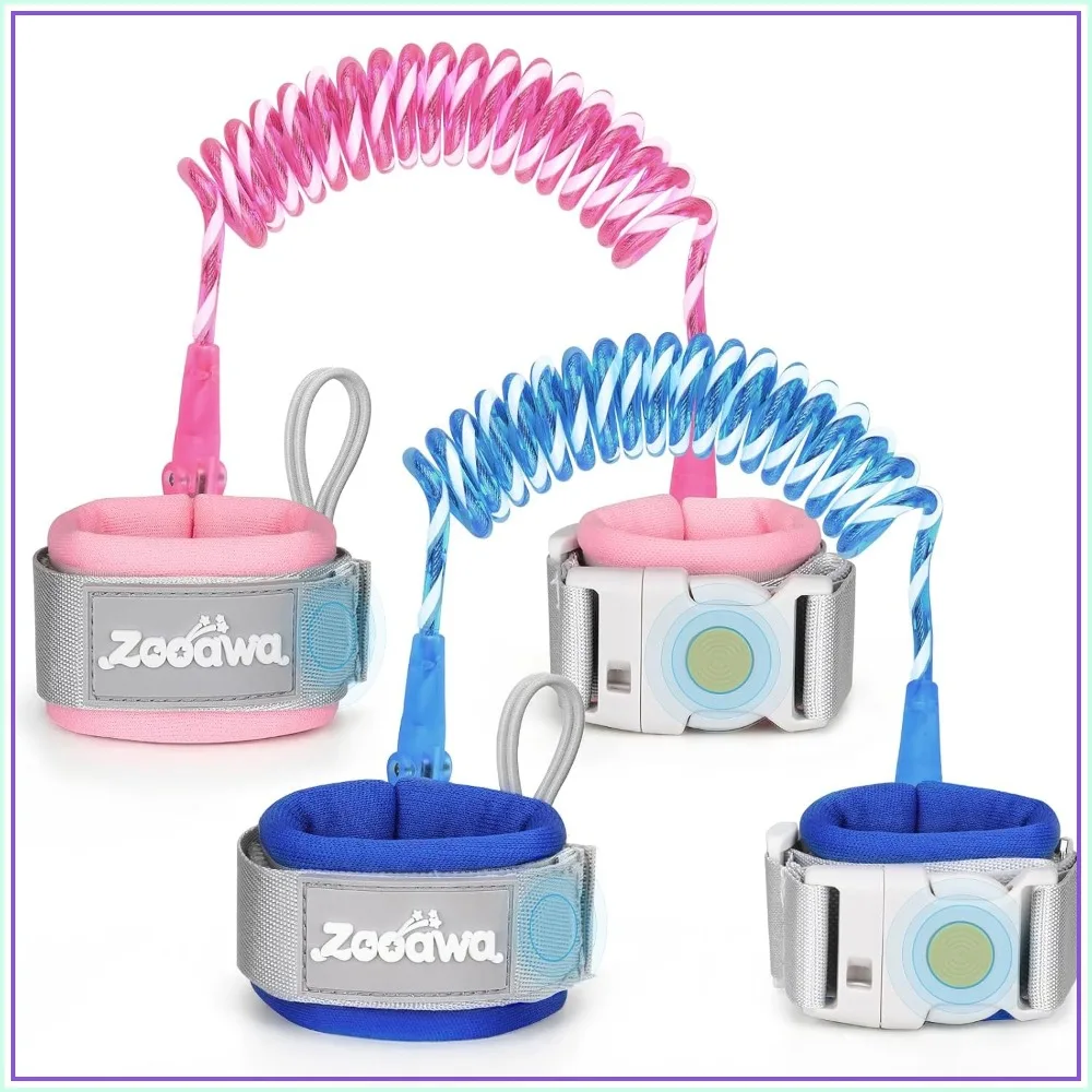 2-Pack Toddler Leash with Magnetic Lock, Reflective Safety Wristband for 2-4 Years, Blue+Pink
2-Pack Toddler Leash with Magnetic Lock, Reflective Safety Wristband for 2-4 Years, Blue+Pink