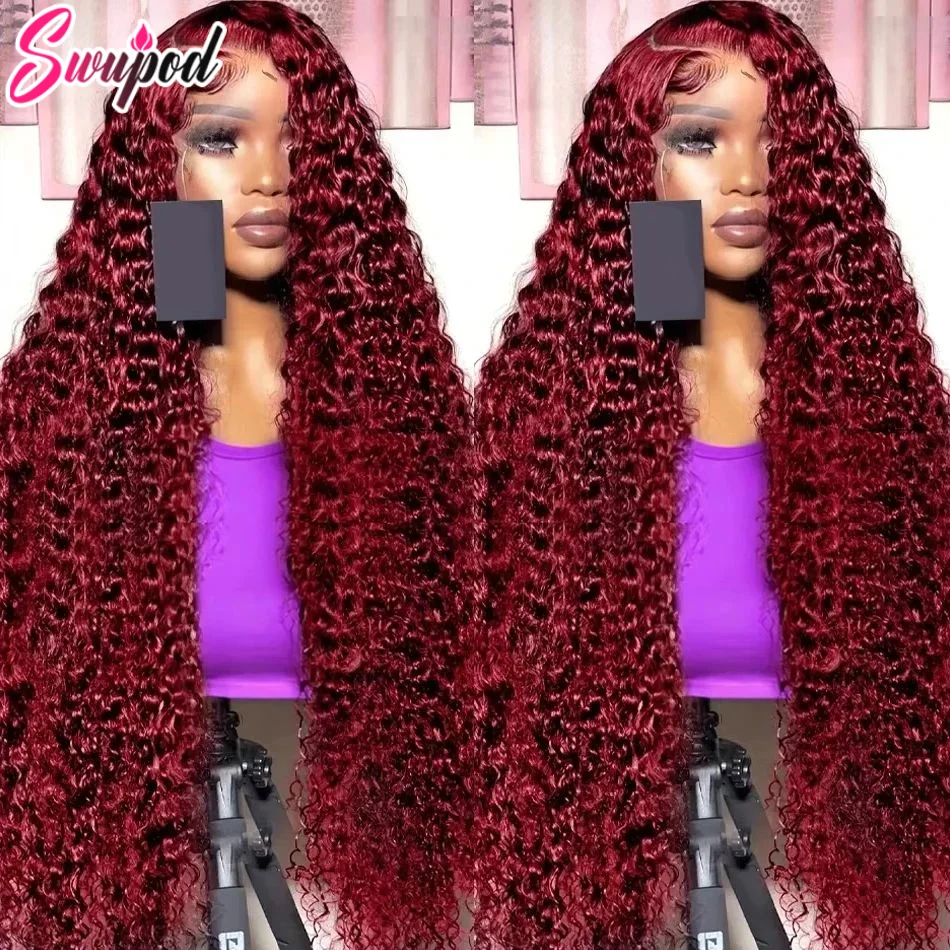 40 inch13x6 Deep Wave Frontal Wigs Human Hair Hd Transparent 99j Burgundy 13x4 Front Wig Red Colored Kinky Curly 4x4 Glueless
40 inch13x6 Deep Wave Frontal Wigs Human Hair Hd Transparent 99j Burgundy 13x4 Front Wig Red Colored Kinky Curly 4x4 Glueless