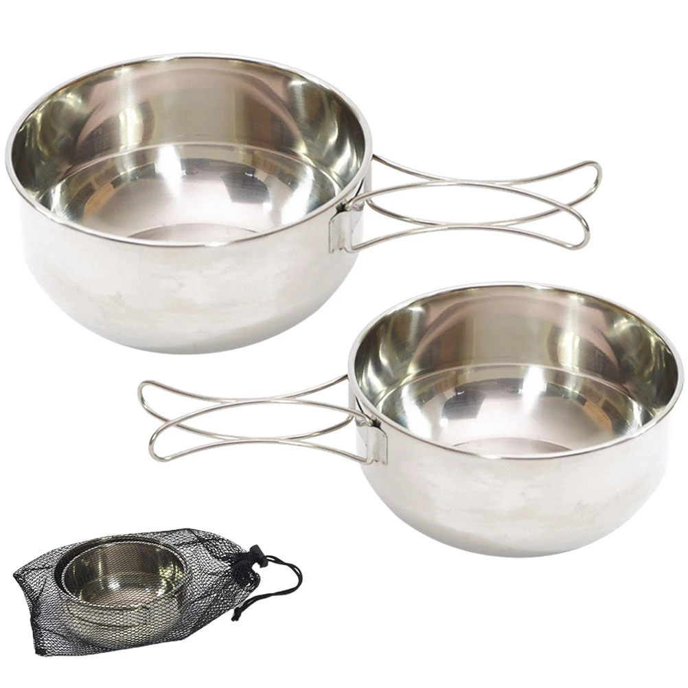 Stainless Steel Set Portable Camping Food Bowls BBQ Foldable Handle Stainless Steel Food Bowl Outdoor Kitchen Cookware
Stainless Steel Set Portable Camping Food Bowls BBQ Foldable Handle Stainless Steel Food Bowl Outdoor Kitchen Cookware