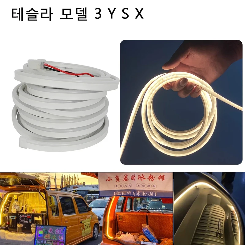 Tesla Model 3YSX Led Strips Flexibele Siliconen Licht Warm/Geel Spotlight Stri Waterproof Flexible Front Trunk Silicone Light 5M
Tesla Model 3YSX Led Strips Flexibele Siliconen Licht Warm/Geel Spotlight Stri Waterproof Flexible Front Trunk Silicone Light 5M