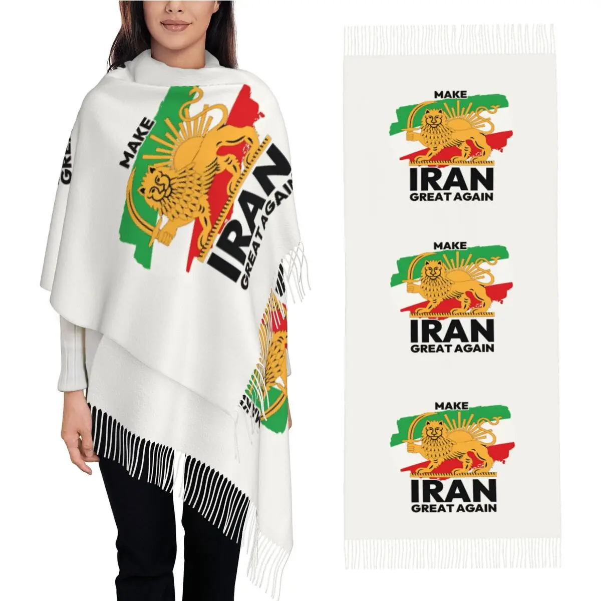 Make Iran Great Again Iranian Scarf Warm Shawls and Wraps with Long Tassel Men Women Retro Scarves Wraps Autumn Designer Foulard
Make Iran Great Again Iranian Scarf Warm Shawls and Wraps with Long Tassel Men Women Retro Scarves Wraps Autumn Designer Foulard