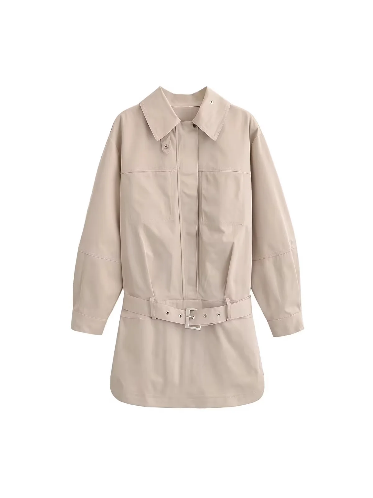 Withered New Women's Side Slit Hem Long Sleeved Flip Collar With Waist Belt Mini Dress
Withered New Women's Side Slit Hem Long Sleeved Flip Collar With Waist Belt Mini Dress