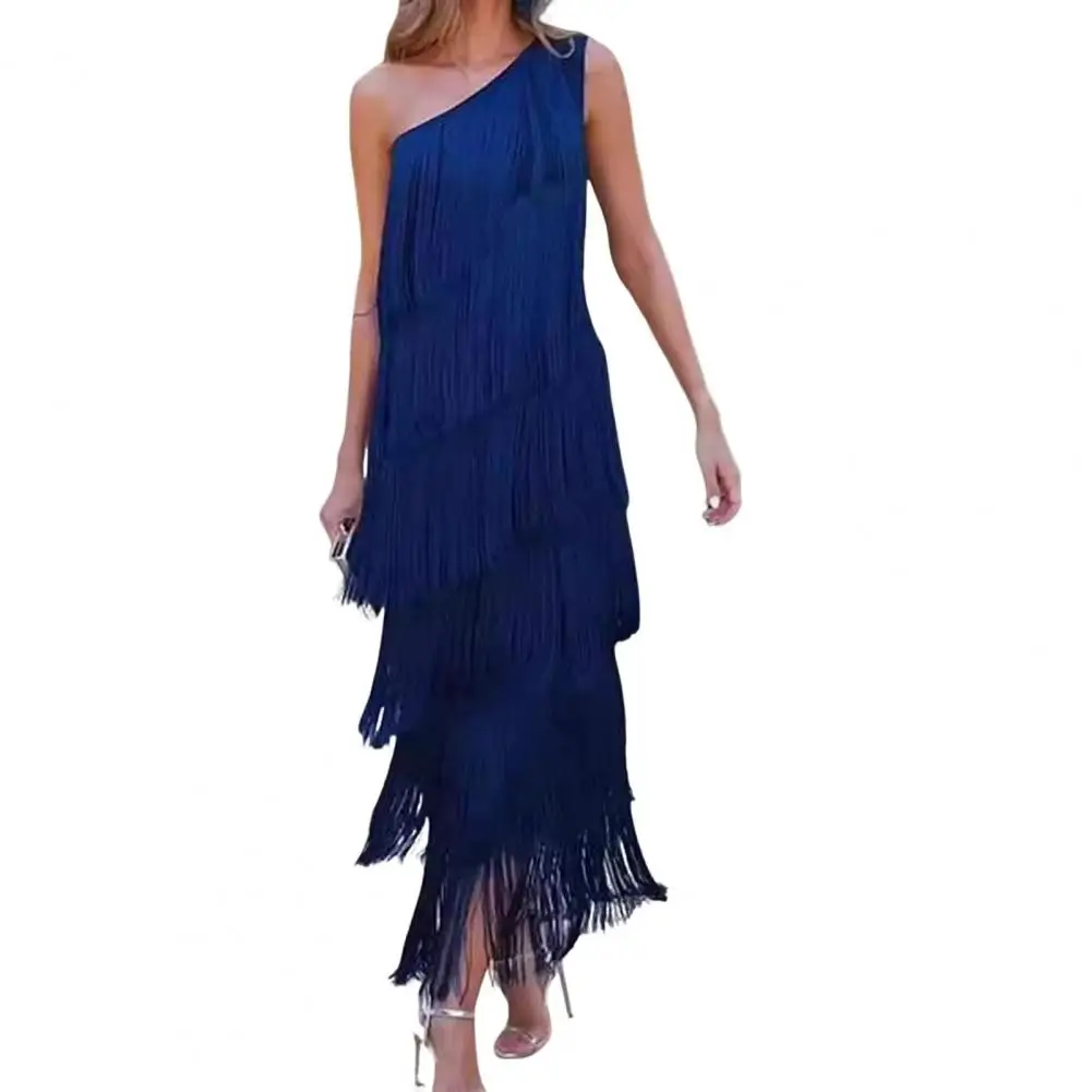 Women Tassel Dress Fringed Evening Dress for One Shoulder Dress for Cocktail Party Prom Dance
Women Tassel Dress Fringed Evening Dress for One Shoulder Dress for Cocktail Party Prom Dance