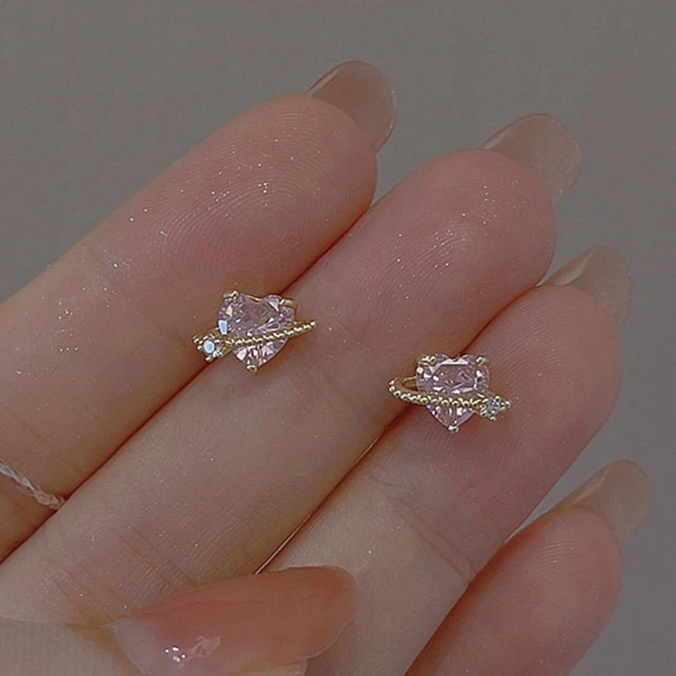 Mini Delicate Pink Zircon Heart Planet Stud Earrings Korean Trendy Design Valentine's Day Gift For Women
Mini Delicate Pink Zircon Heart Planet Stud Earrings Korean Trendy Design Valentine's Day Gift For Women