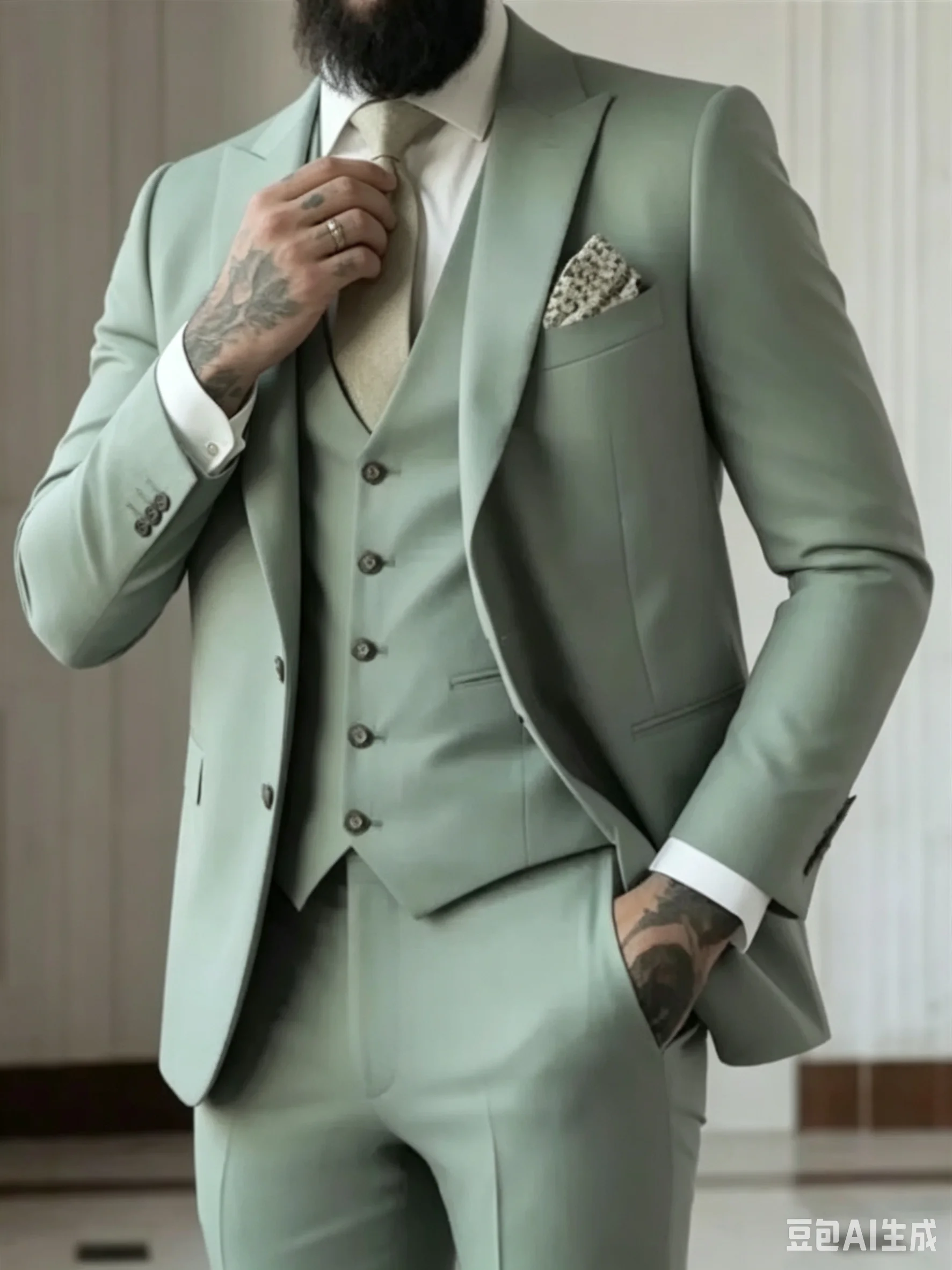Green Men Suits Slim Fit 3 Piece Groom Business Wedding Suit For Men Peak Lapel Blazer Suits Outfits Set(jacket+vest+pants)
Green Men Suits Slim Fit 3 Piece Groom Business Wedding Suit For Men Peak Lapel Blazer Suits Outfits Set(jacket+vest+pants)