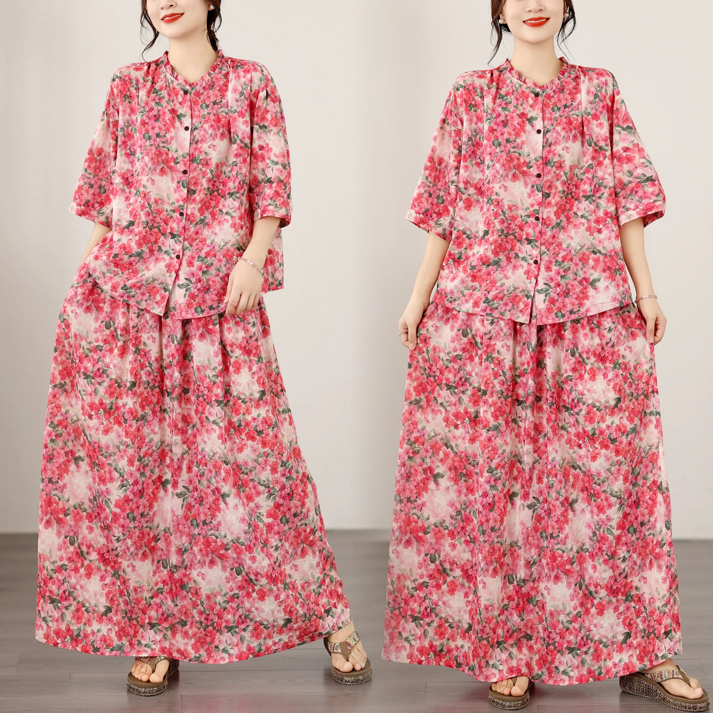 plus Size Cotton Linen Set Loose Top Half Skirt Two Piece Set Summer New Arrival Women's Clothing Mom's Fashion Artistic Style
plus Size Cotton Linen Set Loose Top Half Skirt Two Piece Set Summer New Arrival Women's Clothing Mom's Fashion Artistic Style